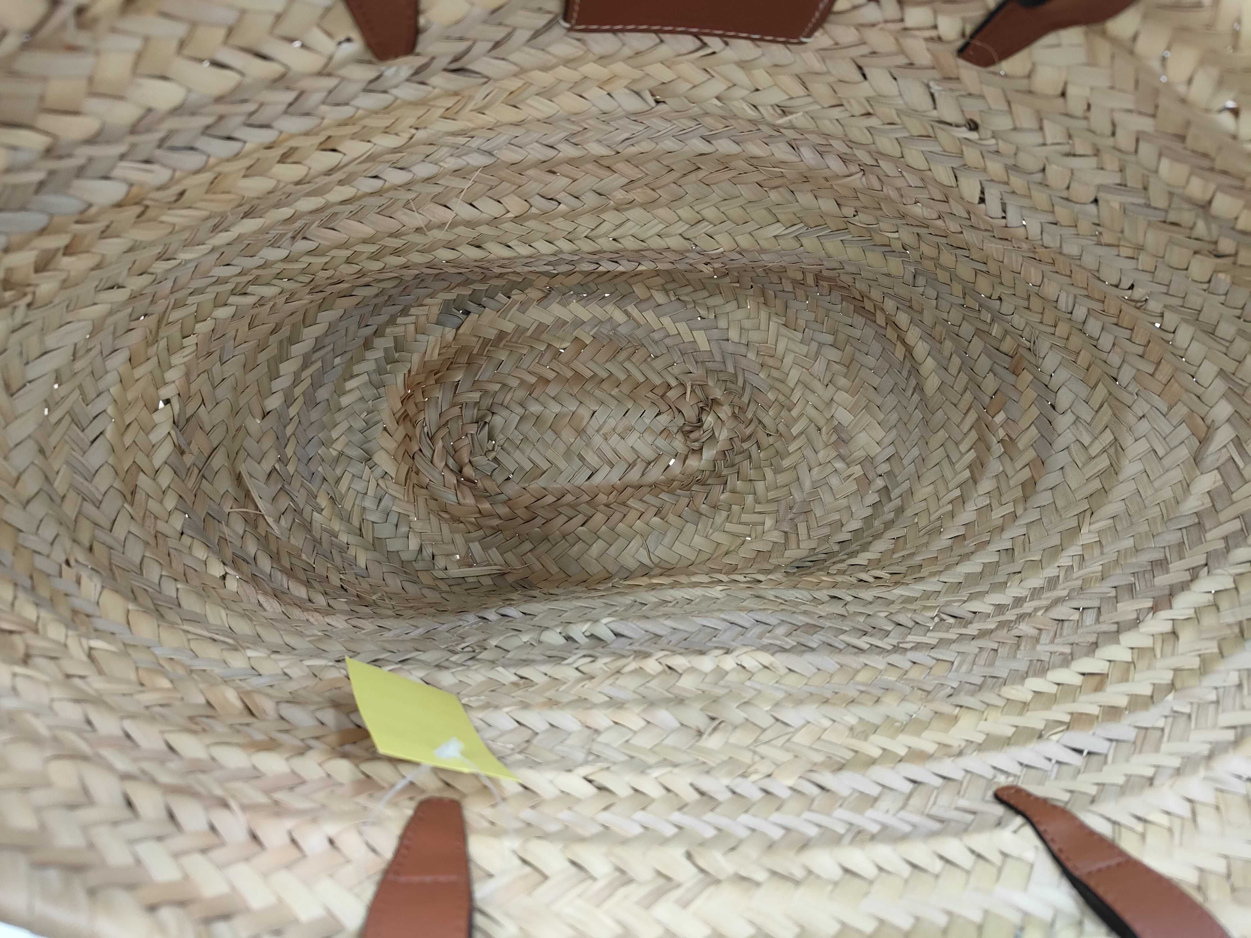 Supple Raffia Leather Tote Bag — view 8