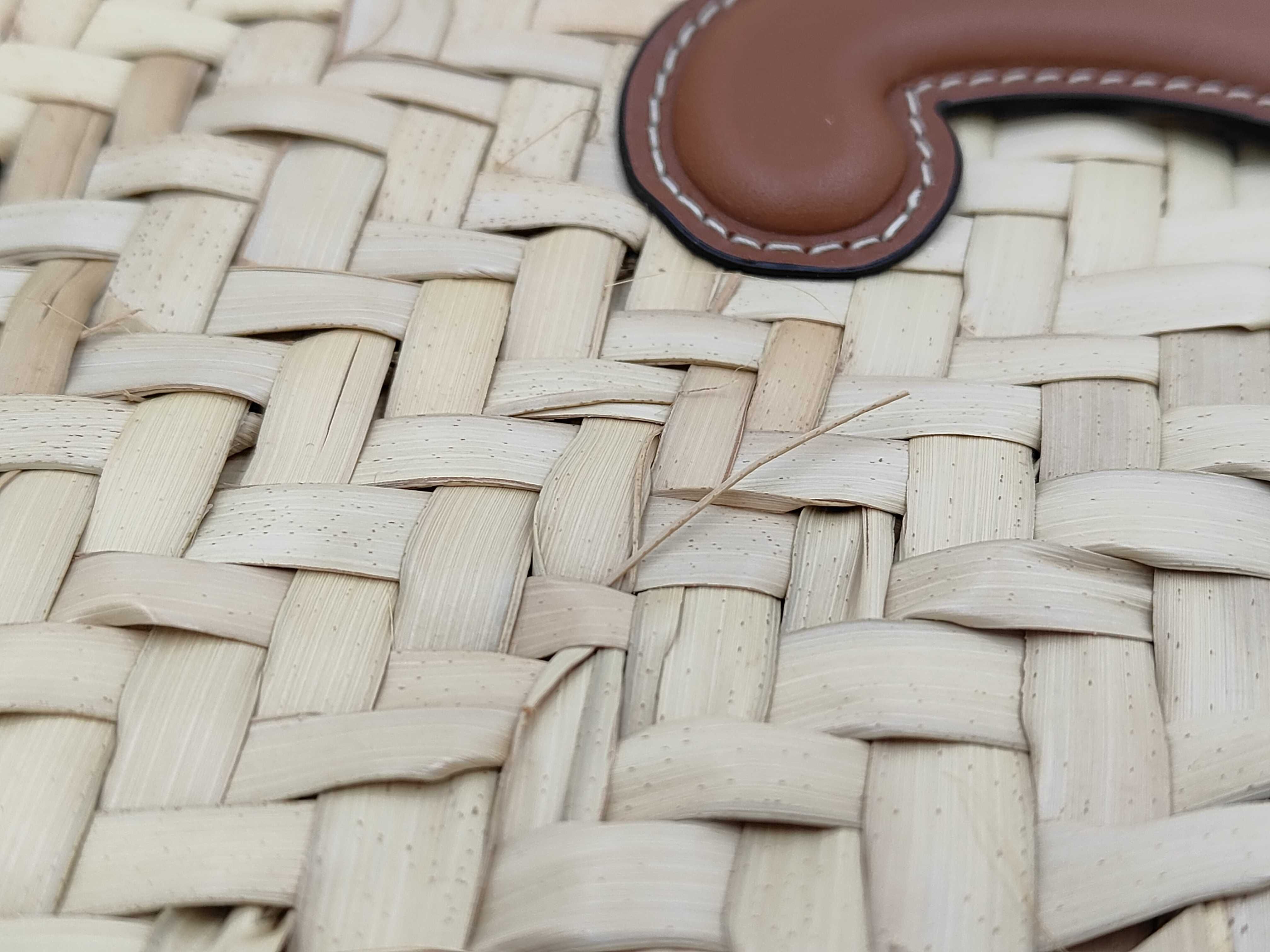Supple Raffia Leather Tote Bag — view 10