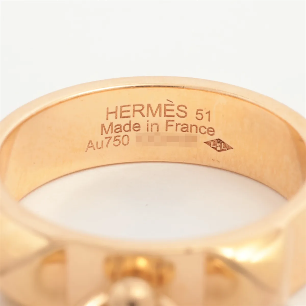 Collier de Chien Ring, 750 (PG), 6.0g, Size 51, 12Q1187, dents, — view 3