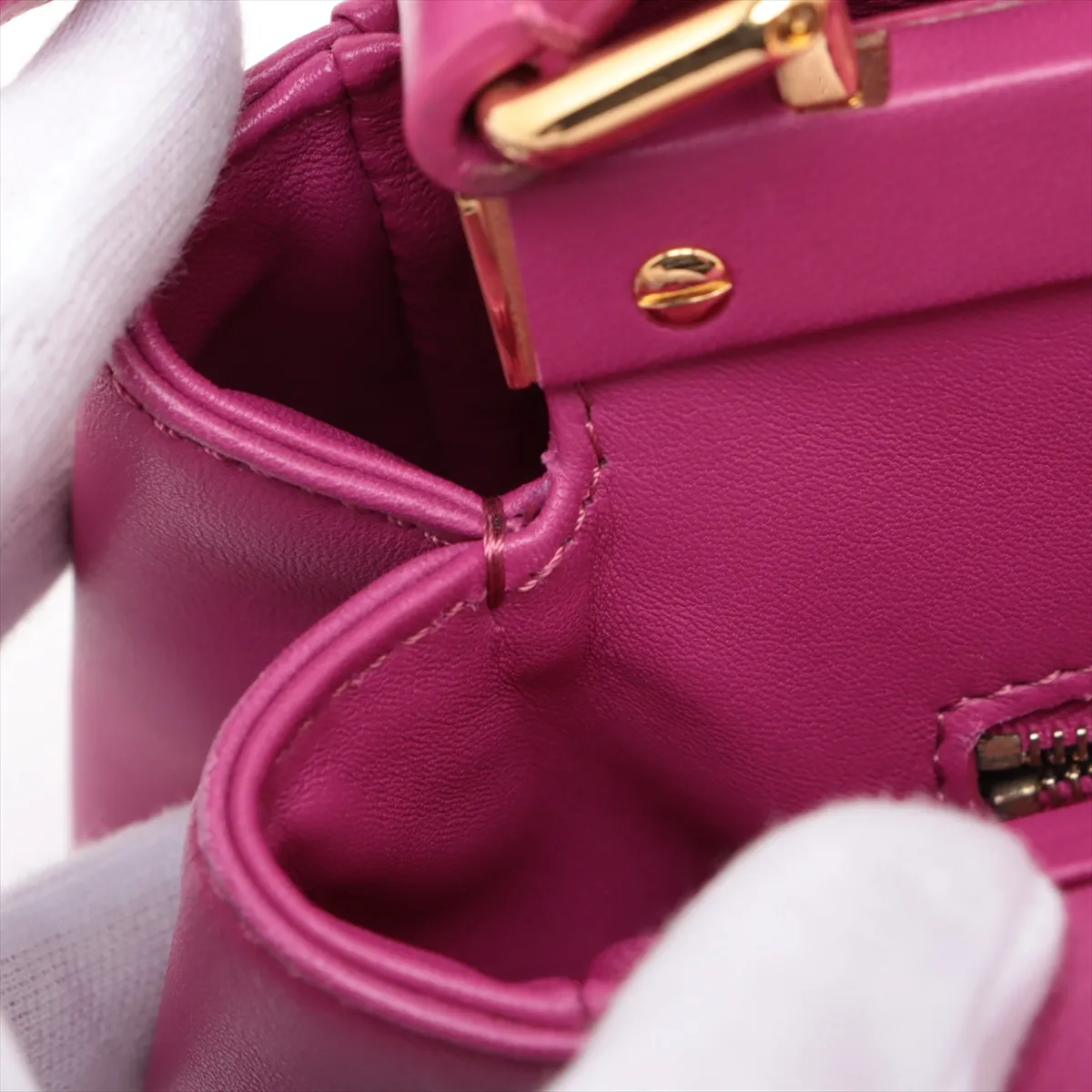 Mini Peekaboo Leather 2WAY Handbag Purple 8BN244 — view 14