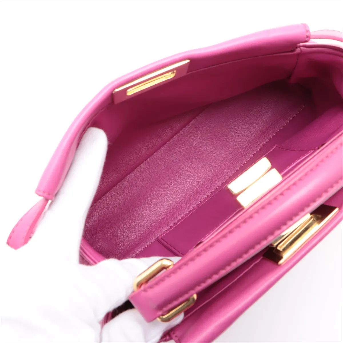 Mini Peekaboo Leather 2WAY Handbag Purple 8BN244 — view 9