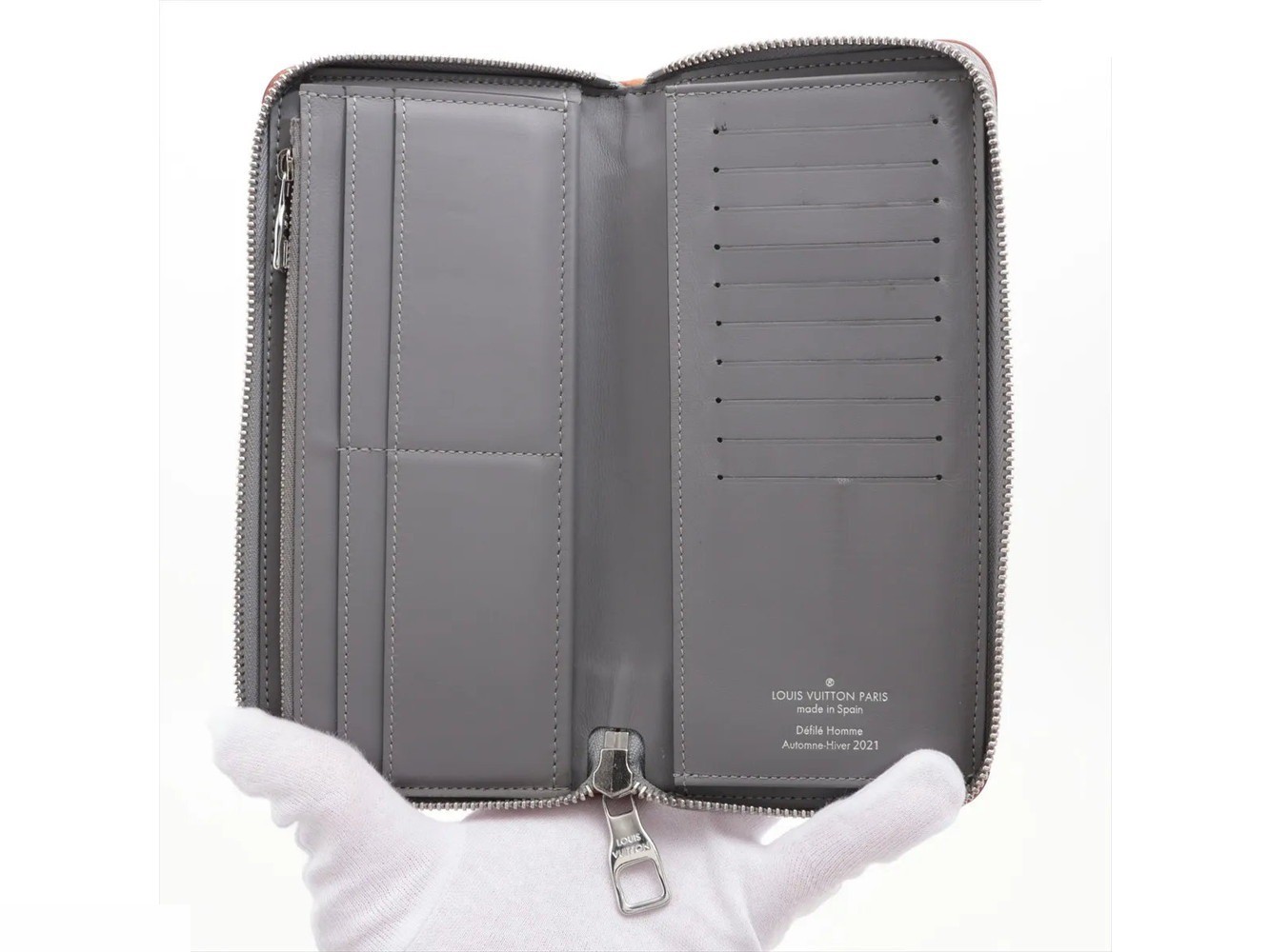 RFID-protected Monogram Mirror Zippy Wallet Vertical Long Wallet — view 3