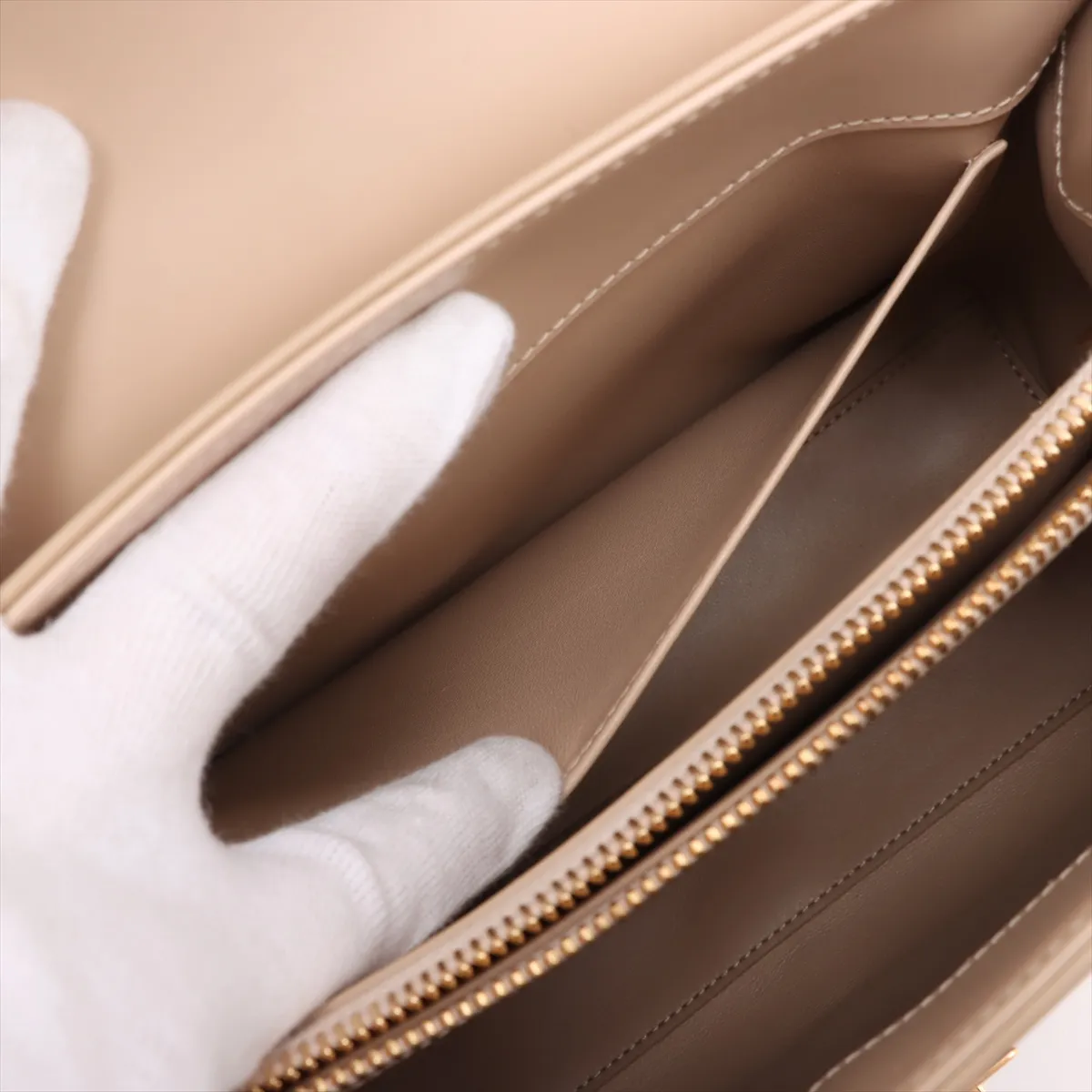 16saise small leather 2WAY handbag beige — view 11