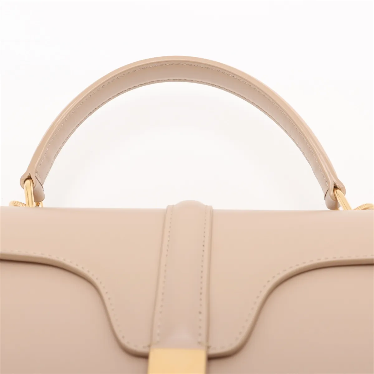 16saise small leather 2WAY handbag beige — view 5
