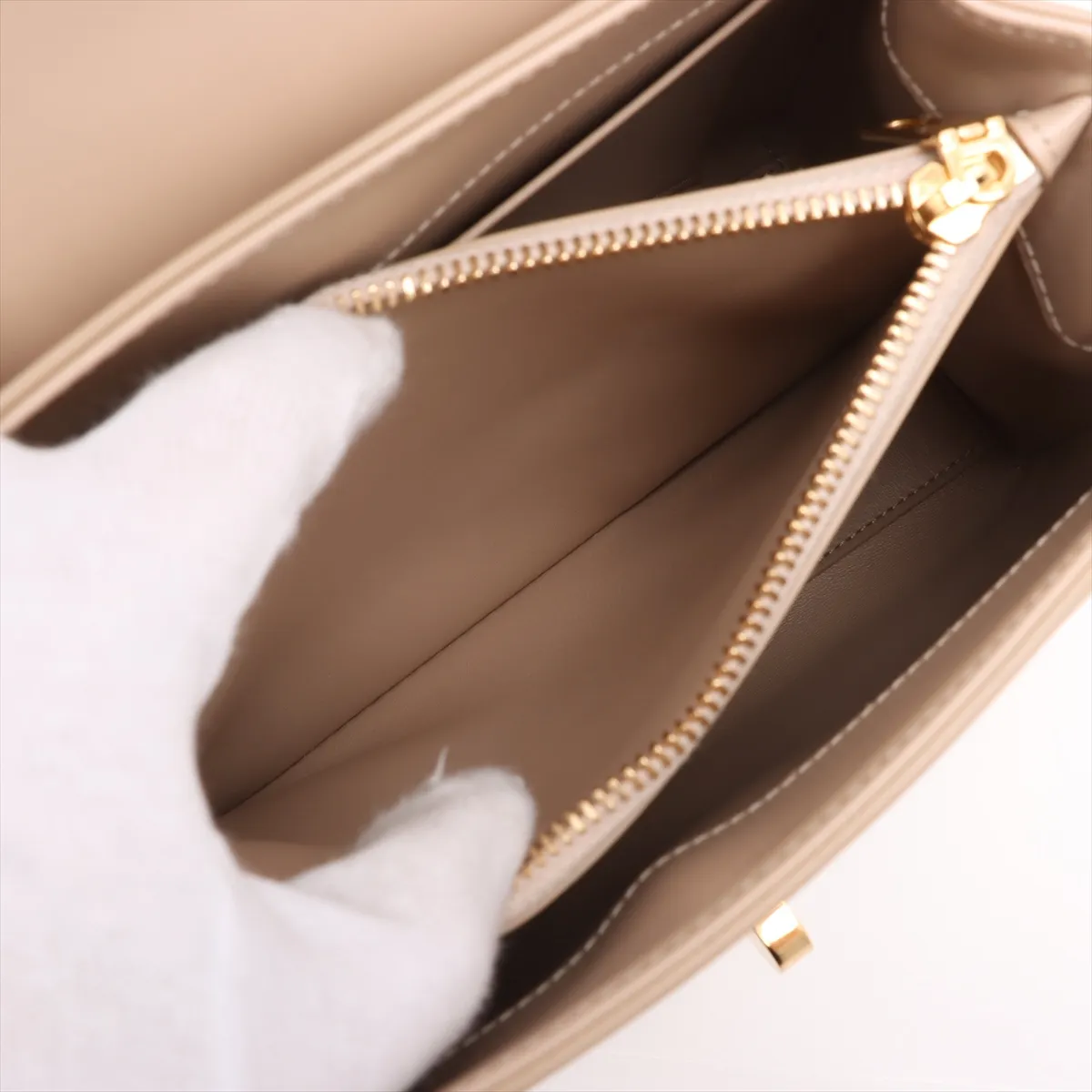 16saise small leather 2WAY handbag beige — view 10