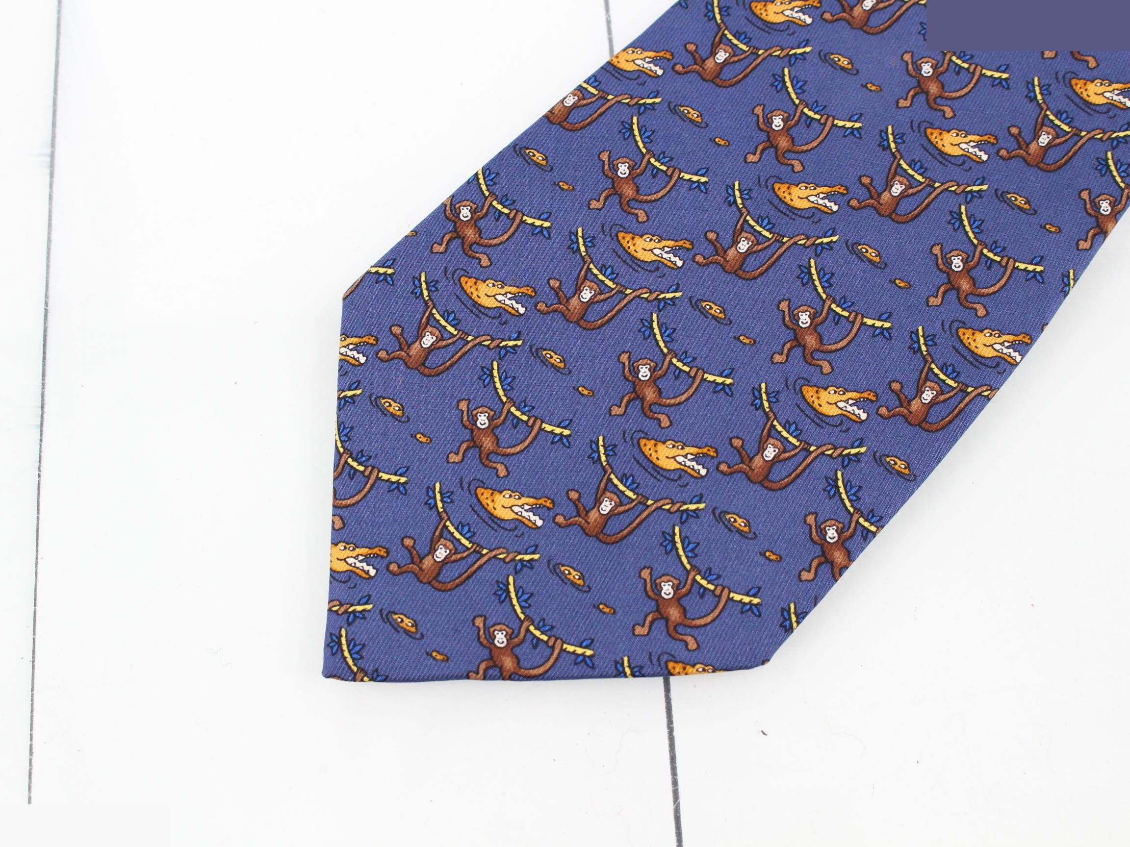 tie, monkey and crocodile design. — view 3