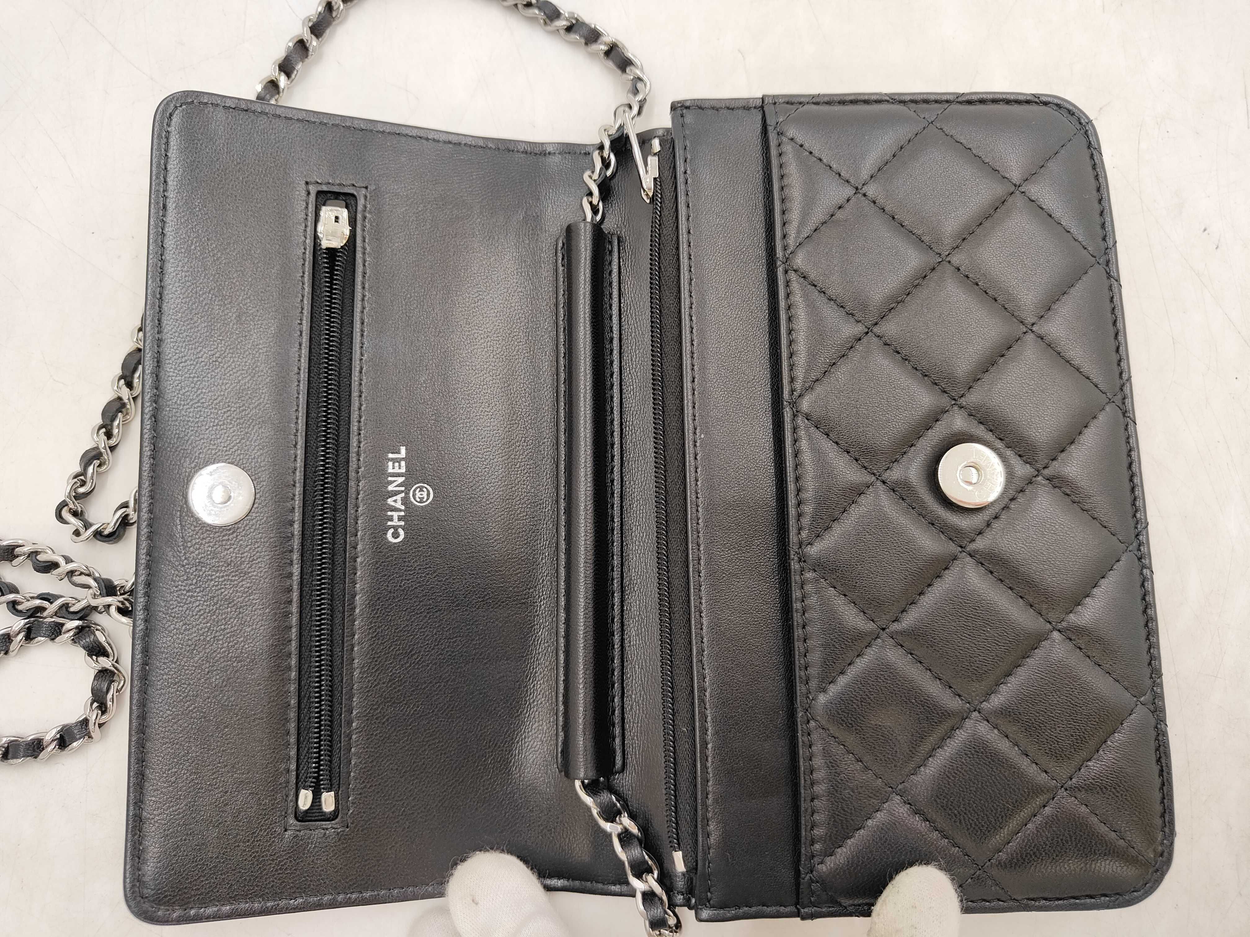 Chain Wallet Rhinestone Lambskin Random Plate Tag Shoulder Bag — view 6