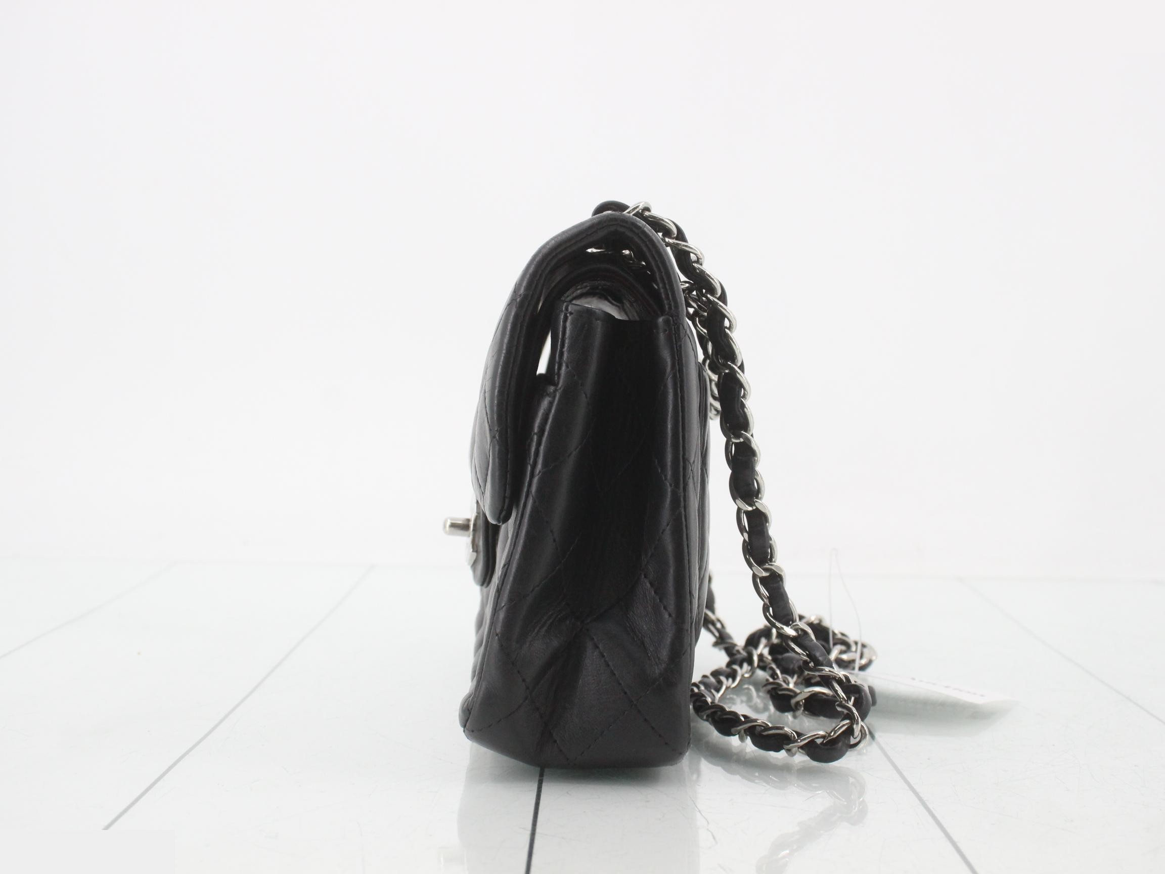 Matelassé handbag, chain shoulder bag, 2-way, black — view 3