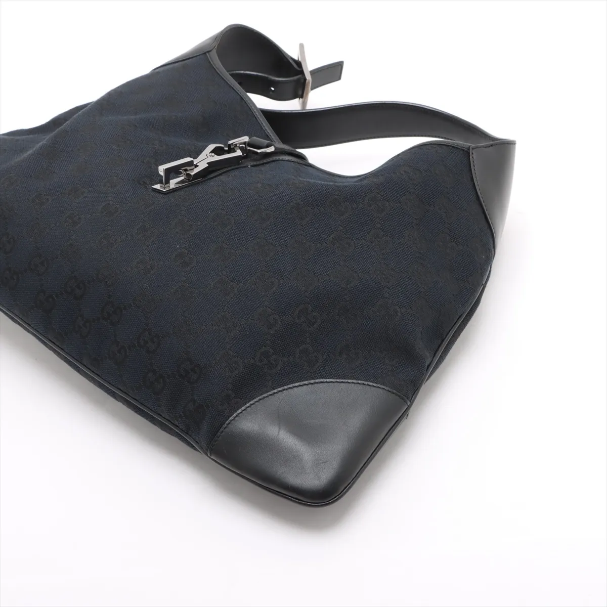 GG Canvas Jackie Canvas x Leather Shoulder Bag Black 001 4075 — view 3