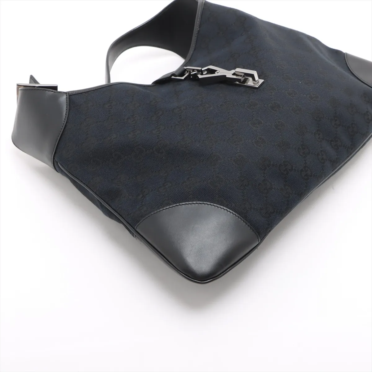 GG Canvas Jackie Canvas x Leather Shoulder Bag Black 001 4075 — view 4