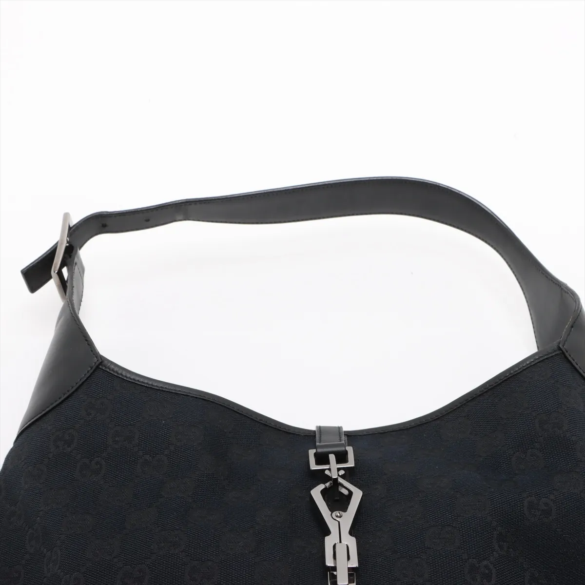GG Canvas Jackie Canvas x Leather Shoulder Bag Black 001 4075 — view 6