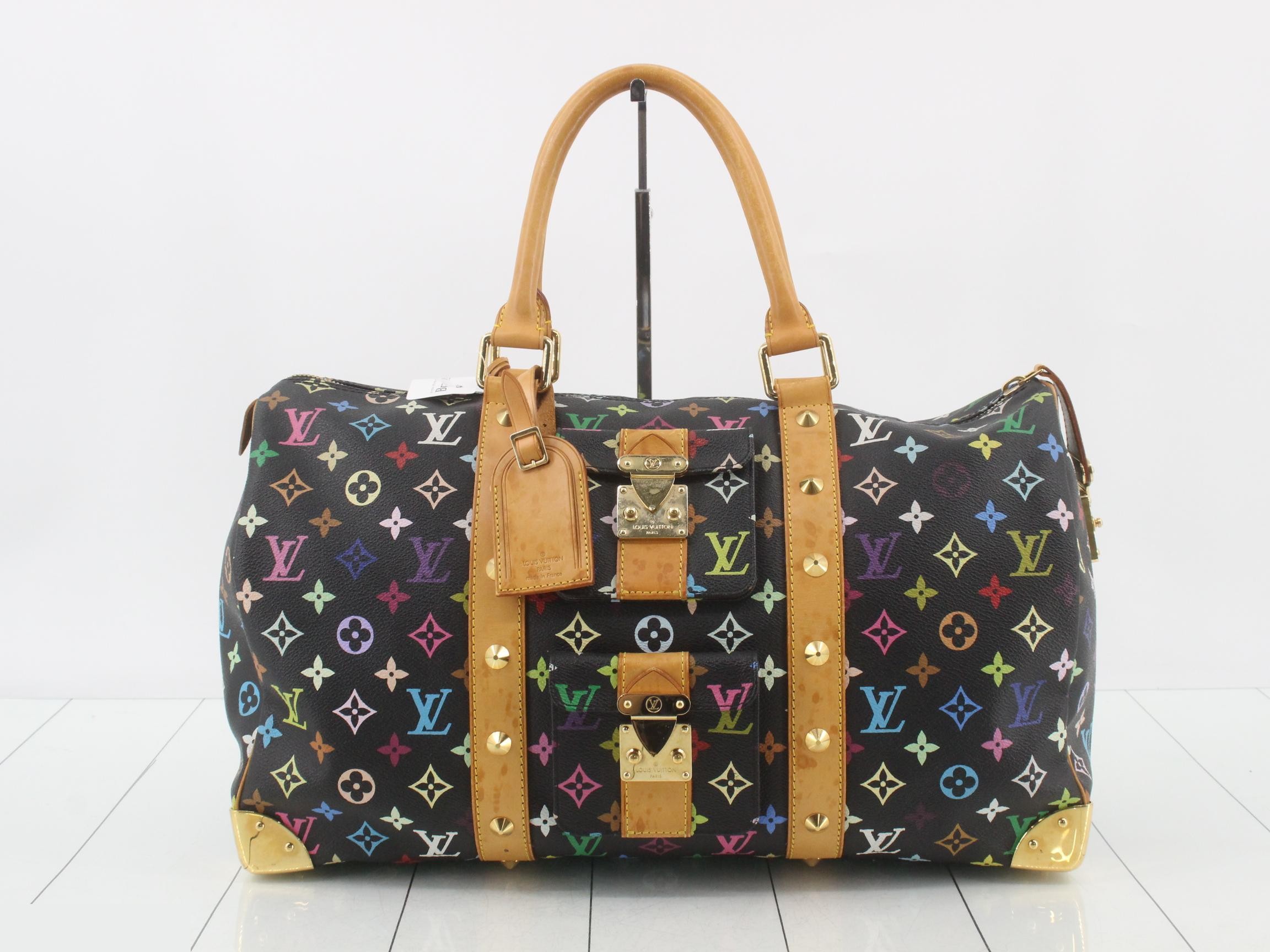 Monogram Multicolor Keepall 45 Noir Boston Bag