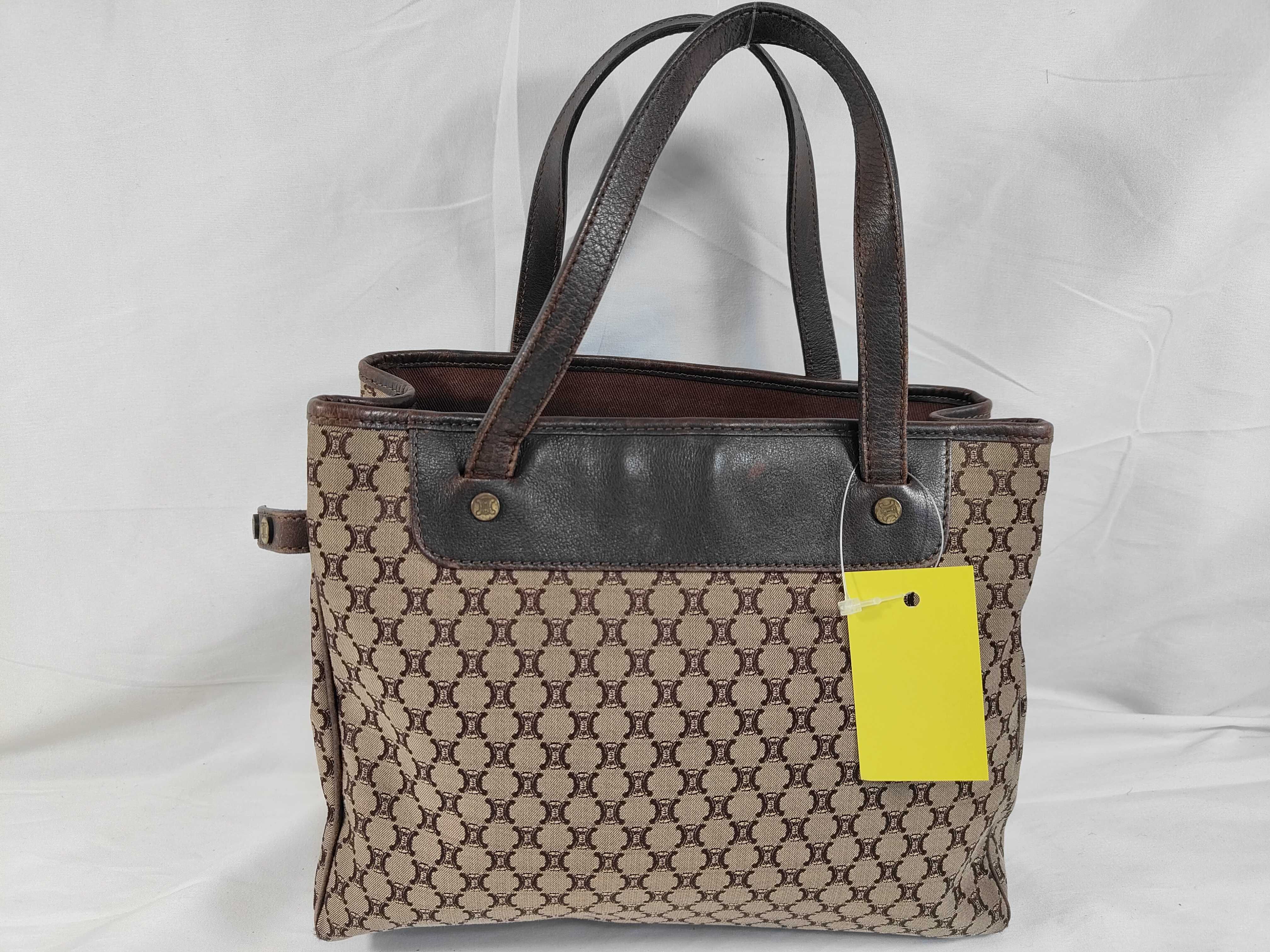 Canvas x Leather Handbag Tote Bag