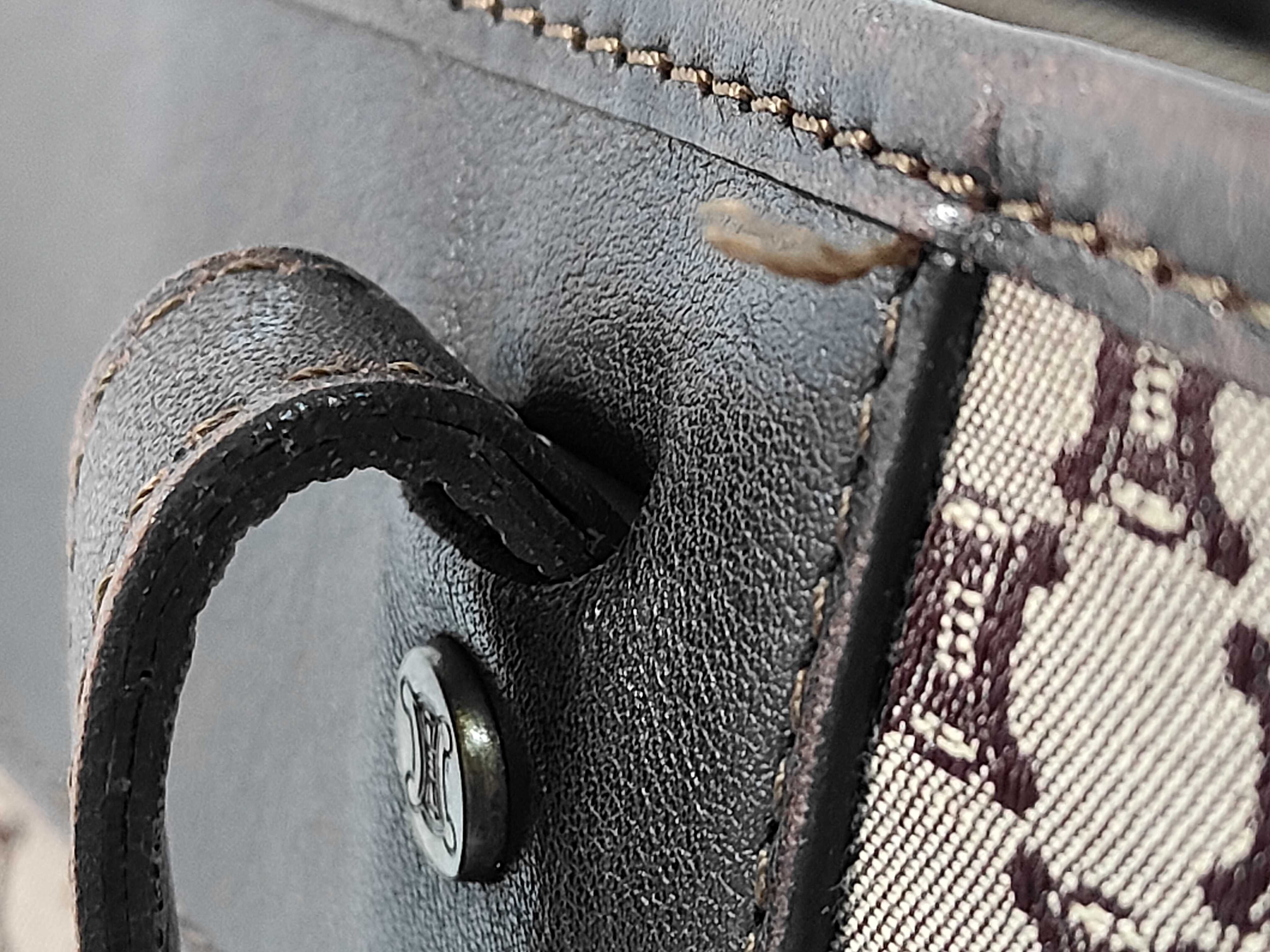 Canvas x Leather Handbag Tote Bag — view 5