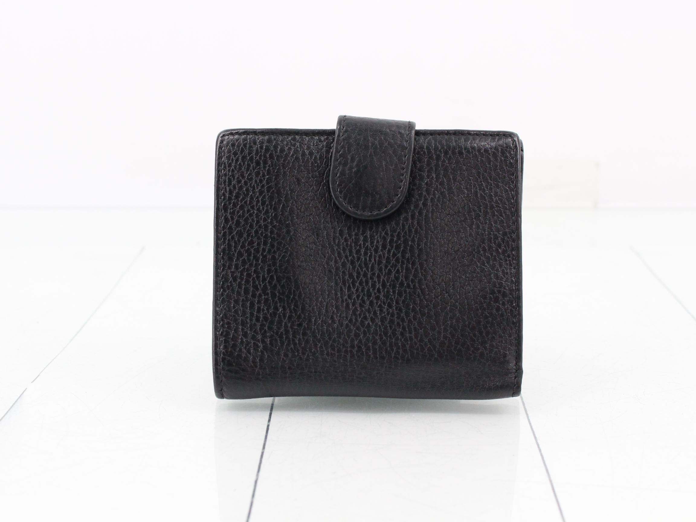 Interlocking Wallet, Compact, Leather, Black, 615525 — view 2