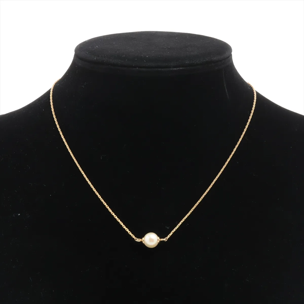 necklace, gold plated with faux pearls, shows — view 5