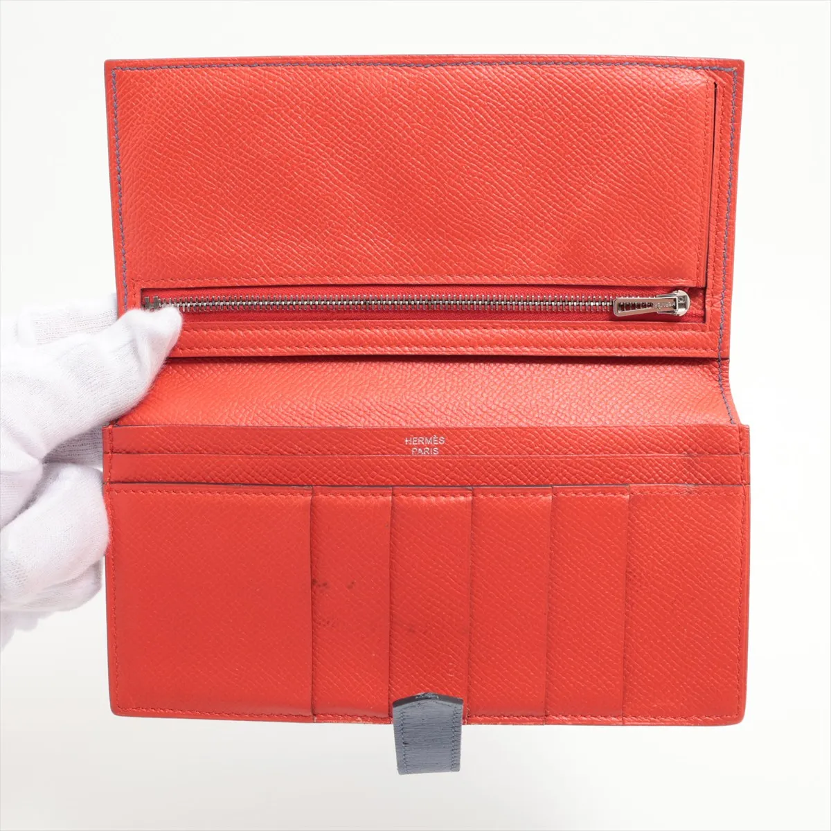 Bearn Soufflé Verso Veau Epsom Long Wallet, Blue Brighton x Capucines, Silver Hardware, C: 2018 — view 3