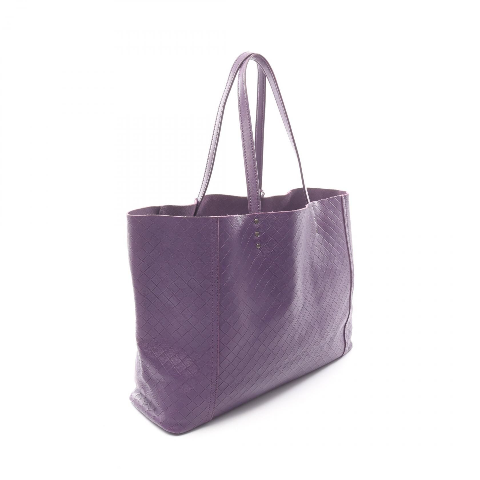 Intrecciato Tote Bag Purple Leather — view 2