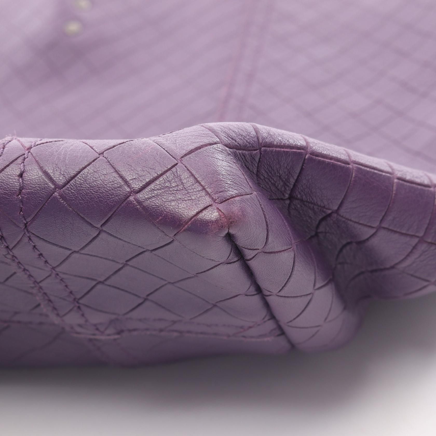 Intrecciato Tote Bag Purple Leather — view 6