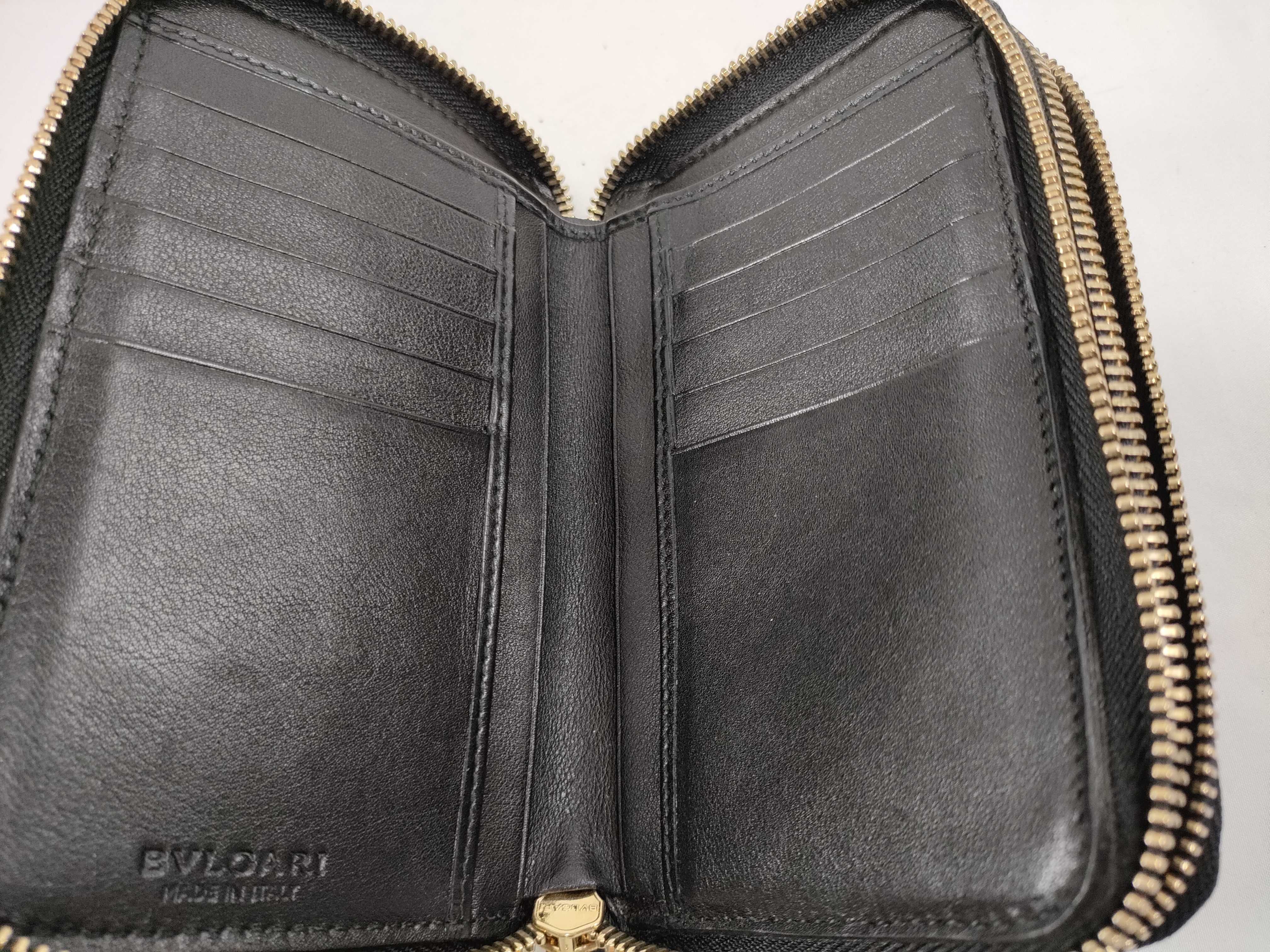 Bulgari Wallet Organizer Leather Black Wallet — view 11
