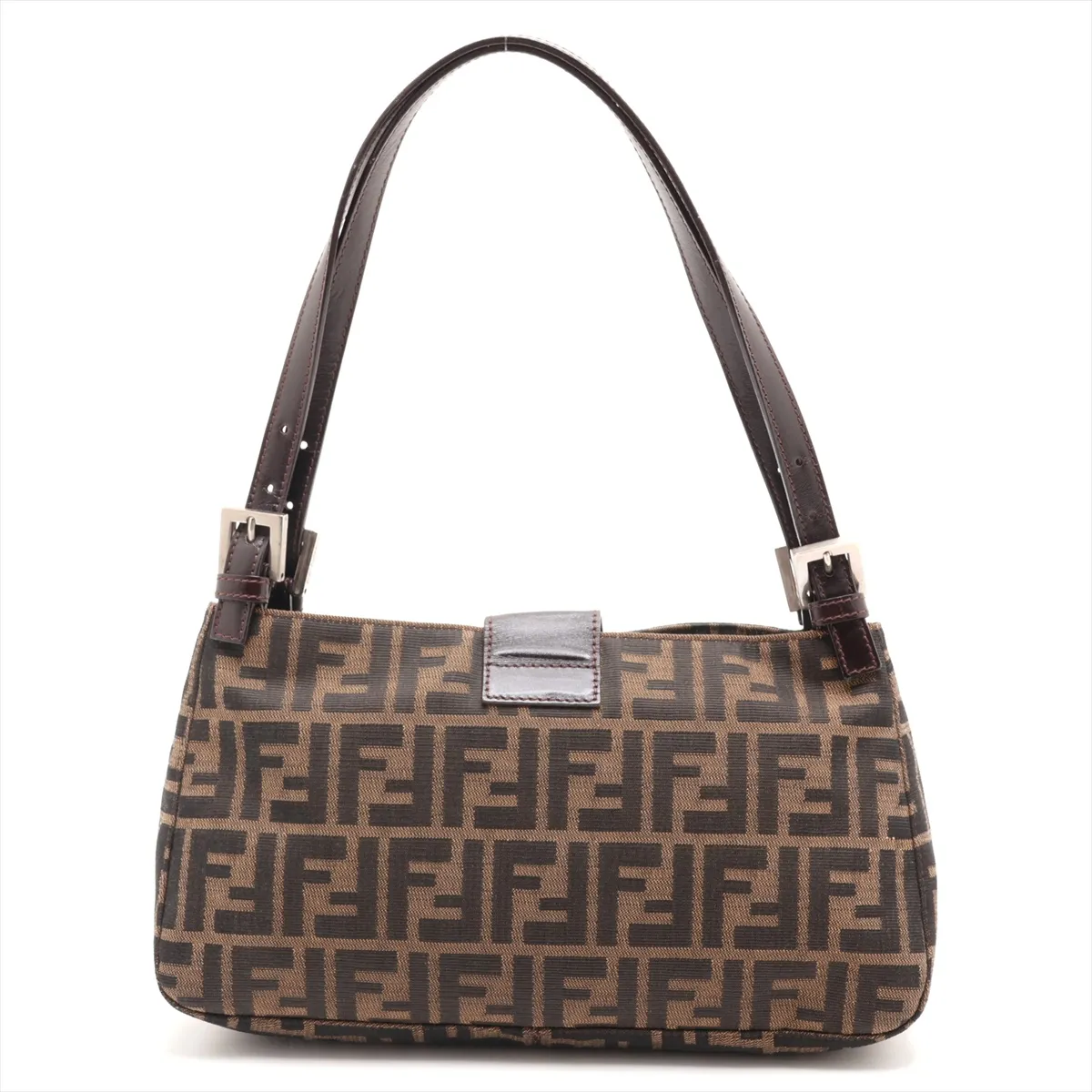 Zucca Canvas x Leather Shoulder Bag, Brown — view 2