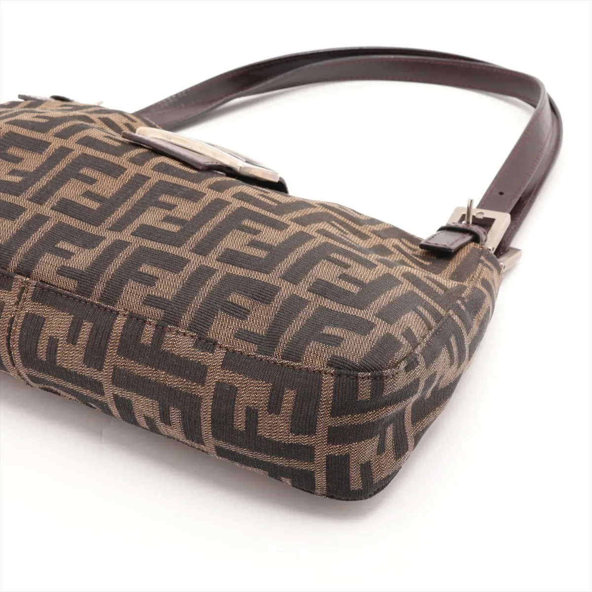 Zucca Canvas x Leather Shoulder Bag, Brown — view 3