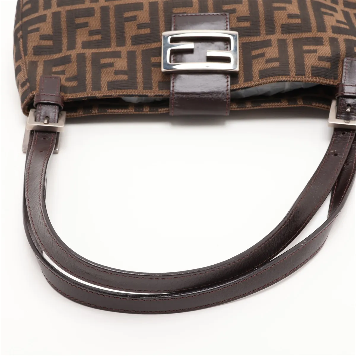 Zucca Canvas x Leather Shoulder Bag, Brown — view 5