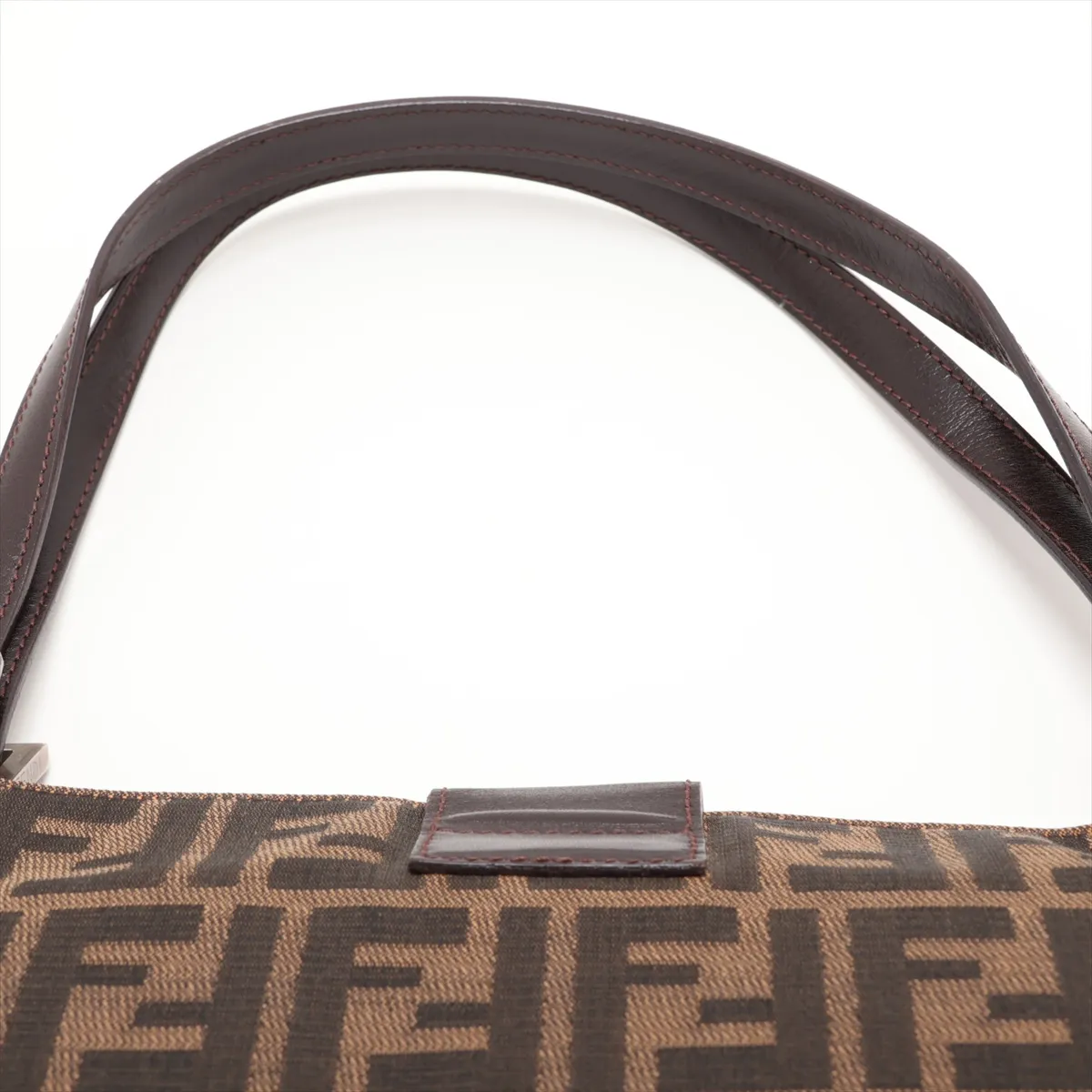 Zucca Canvas x Leather Shoulder Bag, Brown — view 6