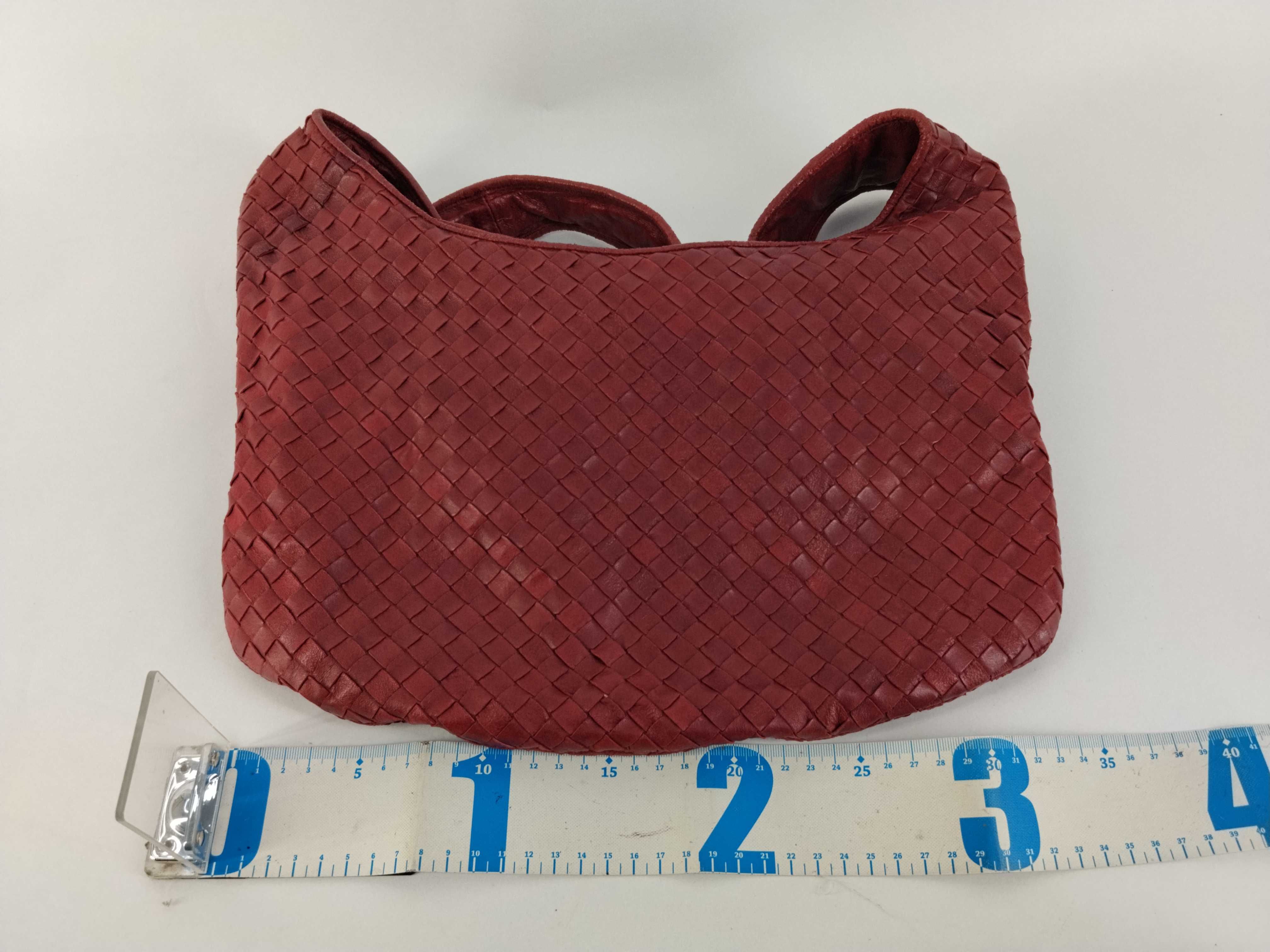 Intrecciato Shoulder Bag (Red) — view 2