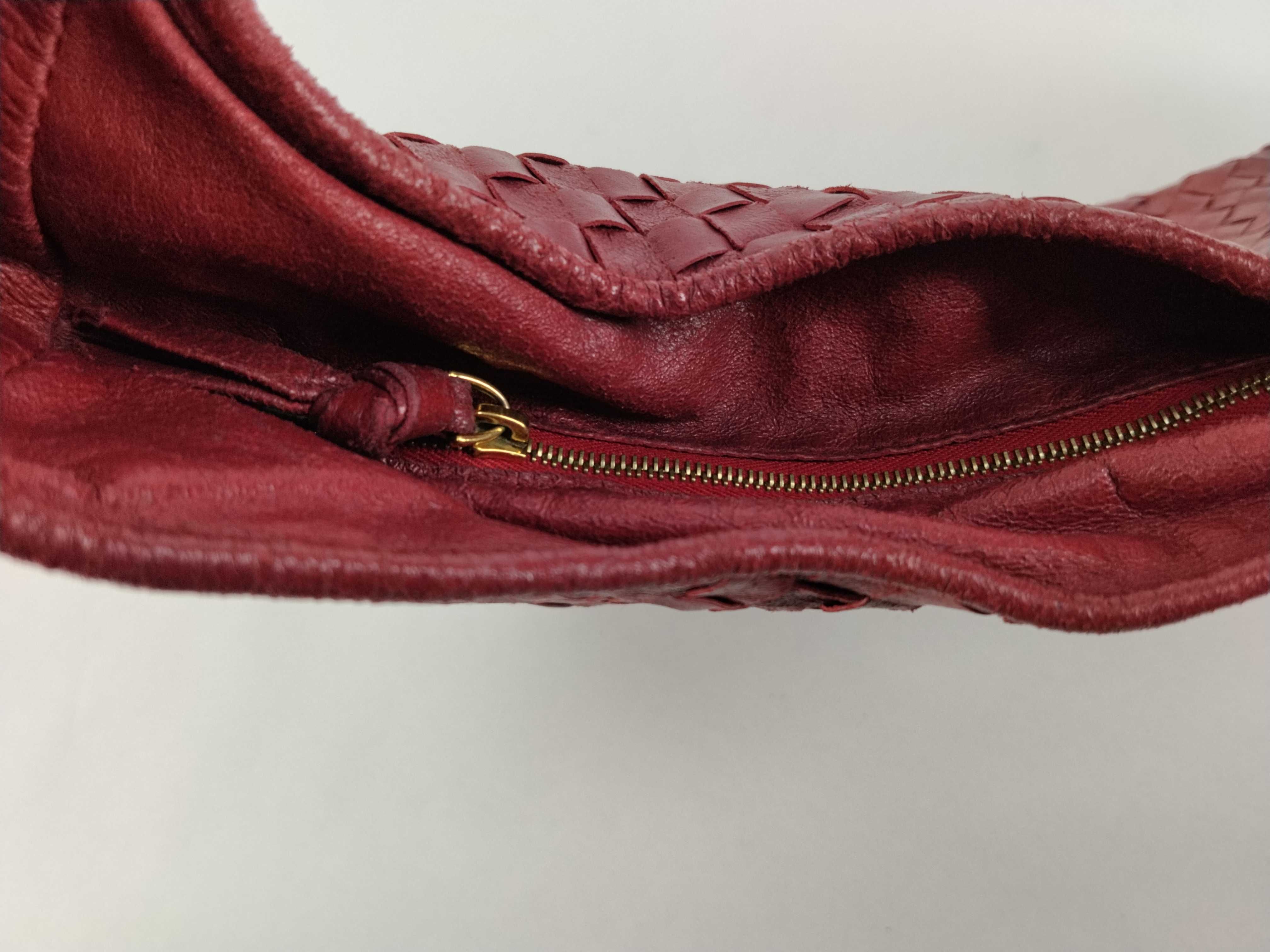 Intrecciato Shoulder Bag (Red) — view 12