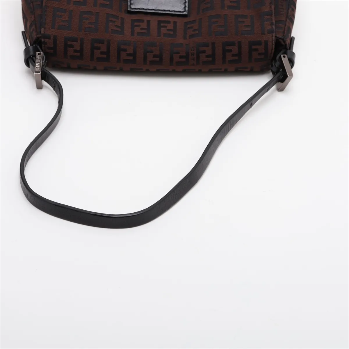 Zucchino Mamma Bucket Canvas x Leather Shoulder Bag, Brown — view 5