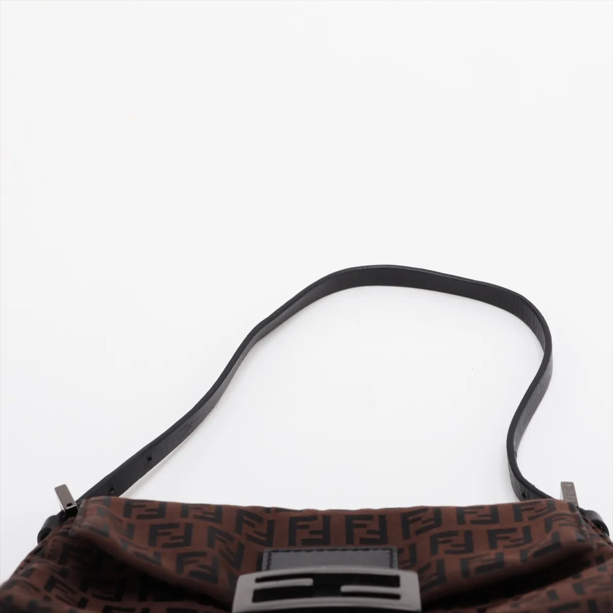 Zucchino Mamma Bucket Canvas x Leather Shoulder Bag, Brown — view 6