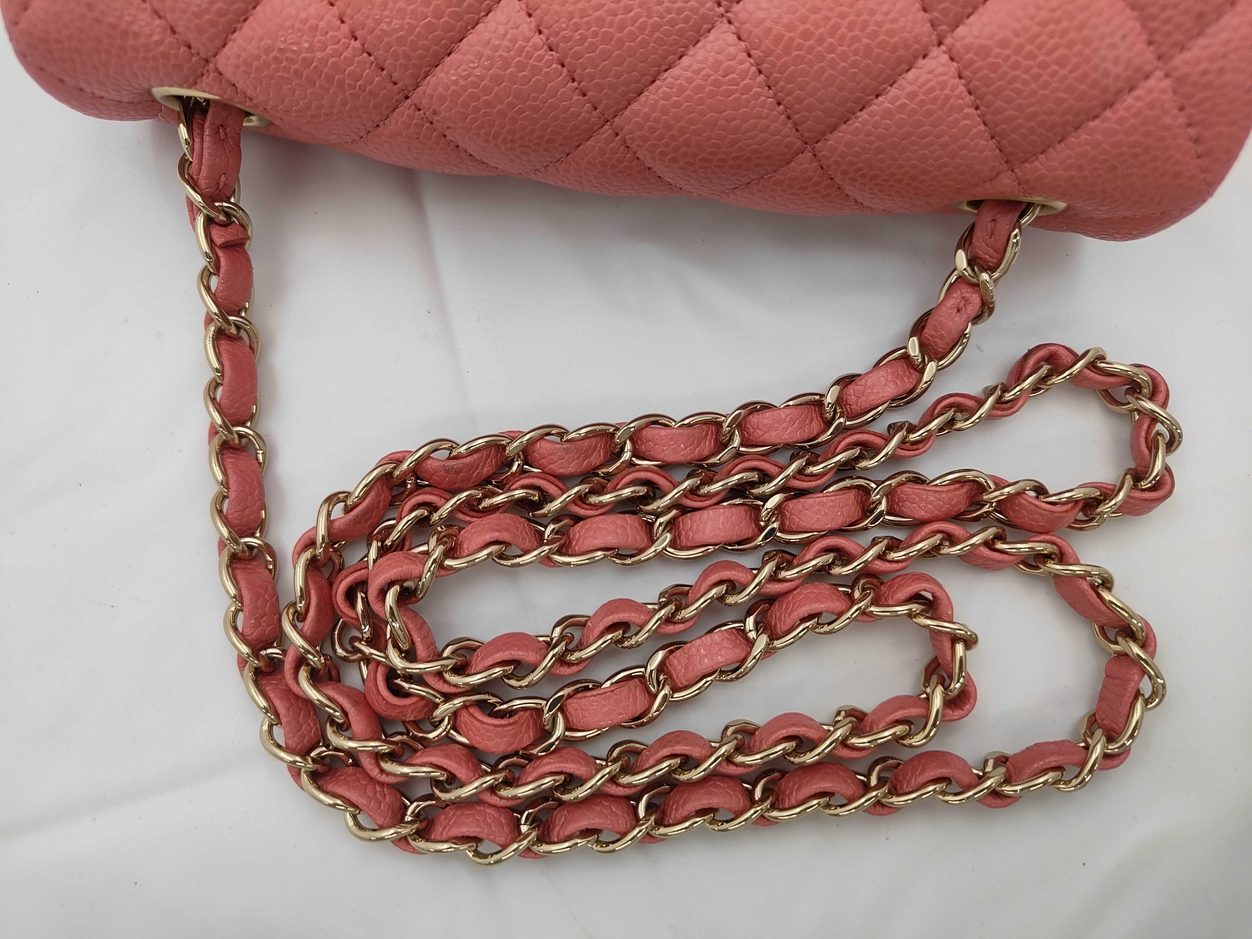 Mini Matelassé Caviar Pink Chain Shoulder Bag — view 3