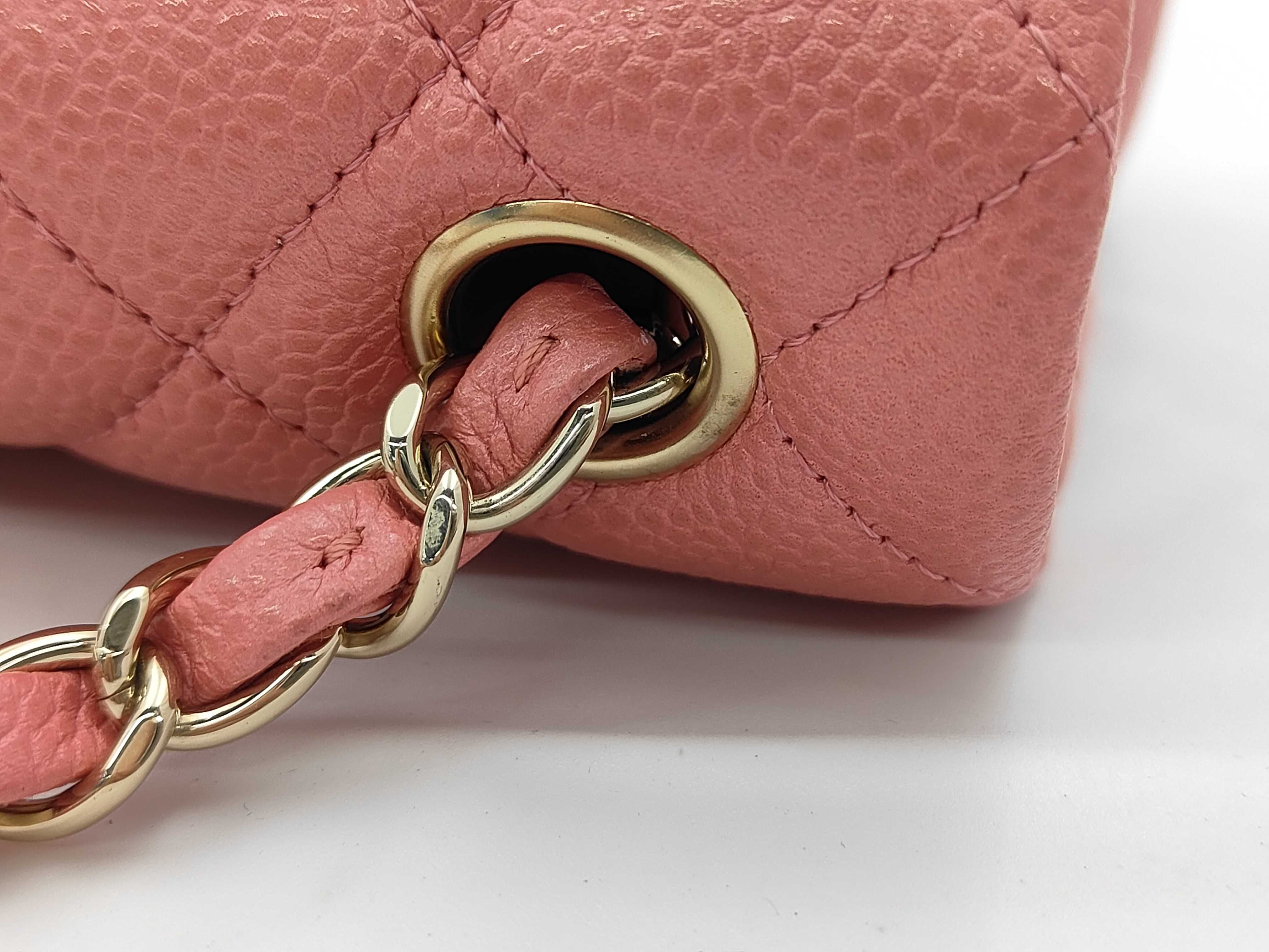 Mini Matelassé Caviar Pink Chain Shoulder Bag — view 5