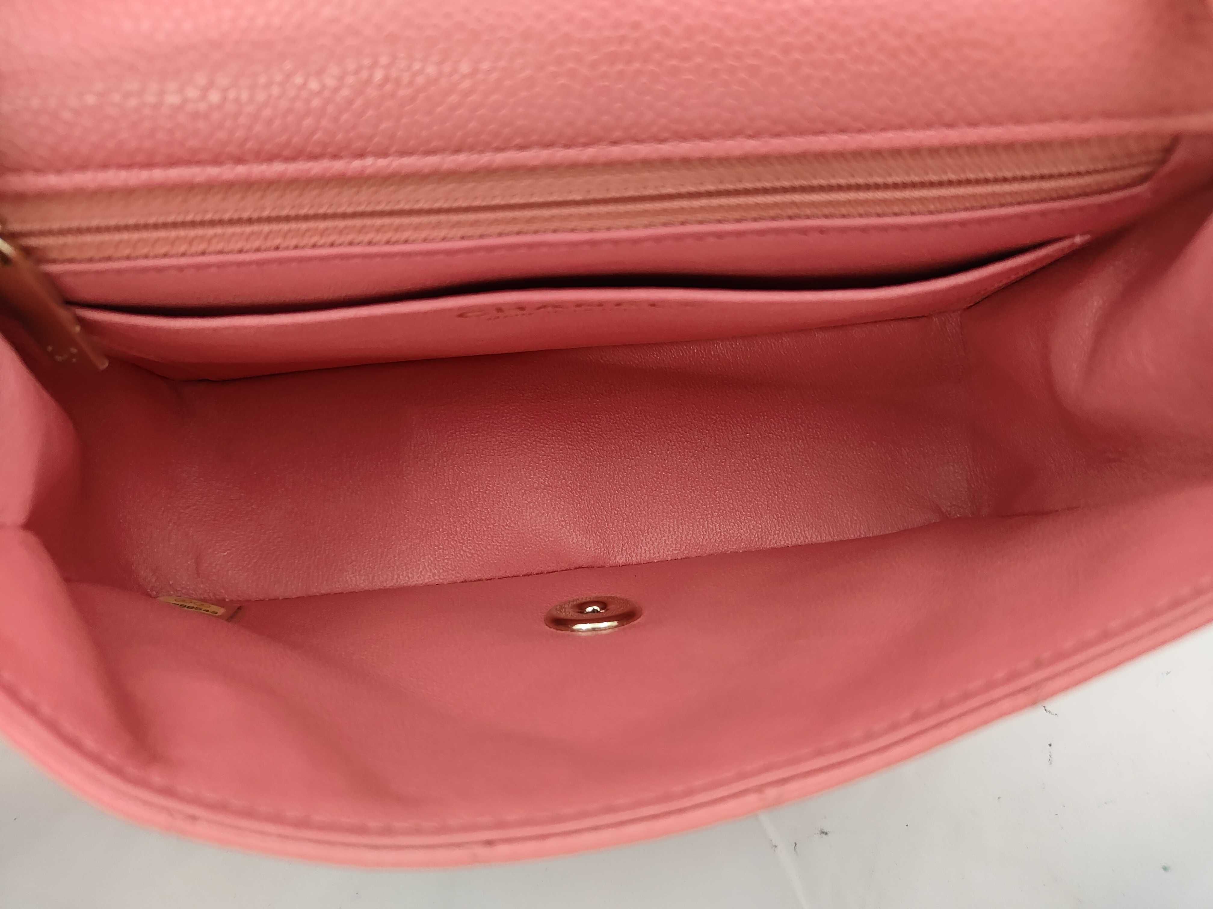Mini Matelassé Caviar Pink Chain Shoulder Bag — view 8