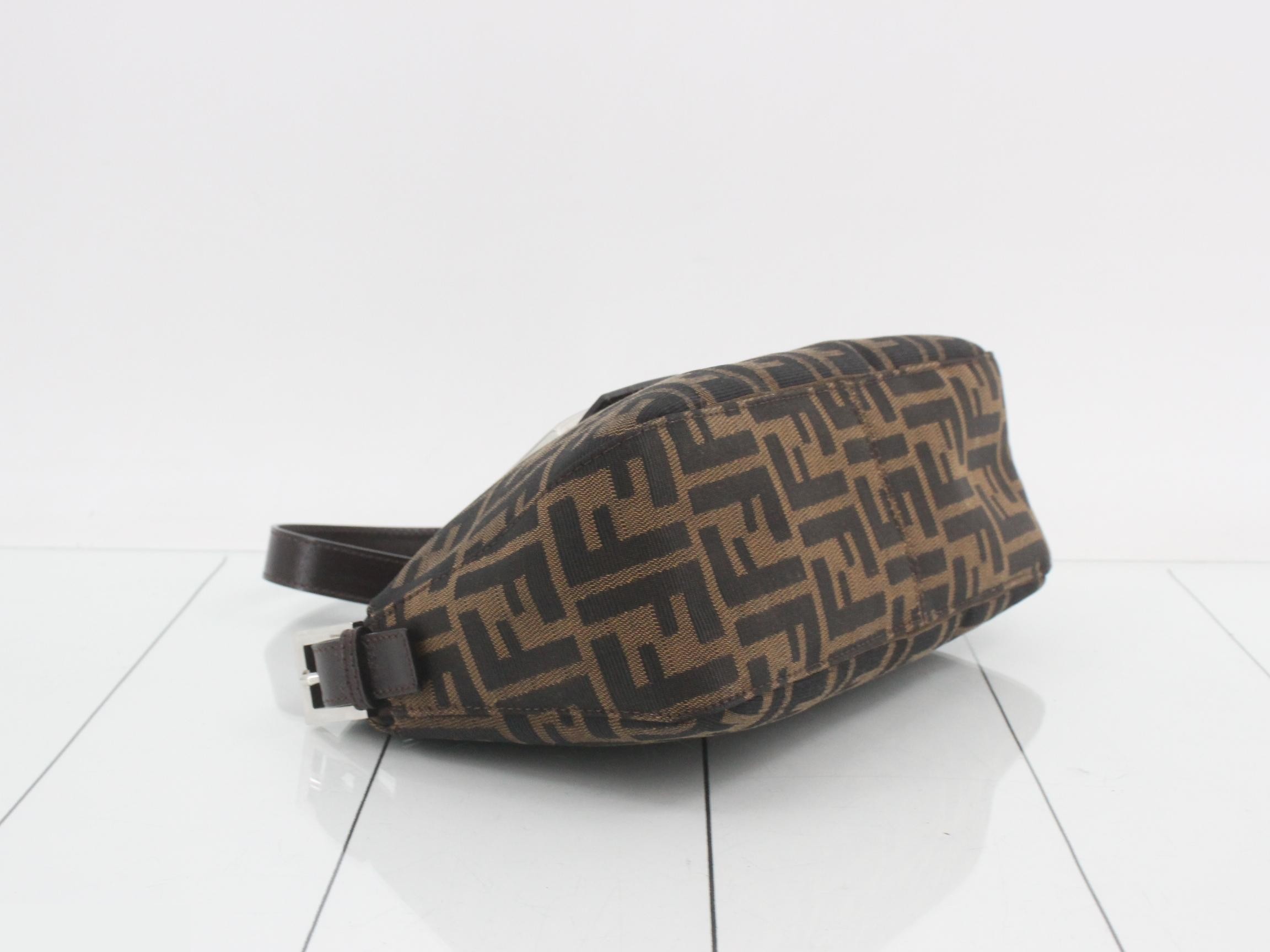 ZUCCA Bucket Bag Hobo, Brown, Silver Hardware, 25 x 19 x 8 cm — view 5
