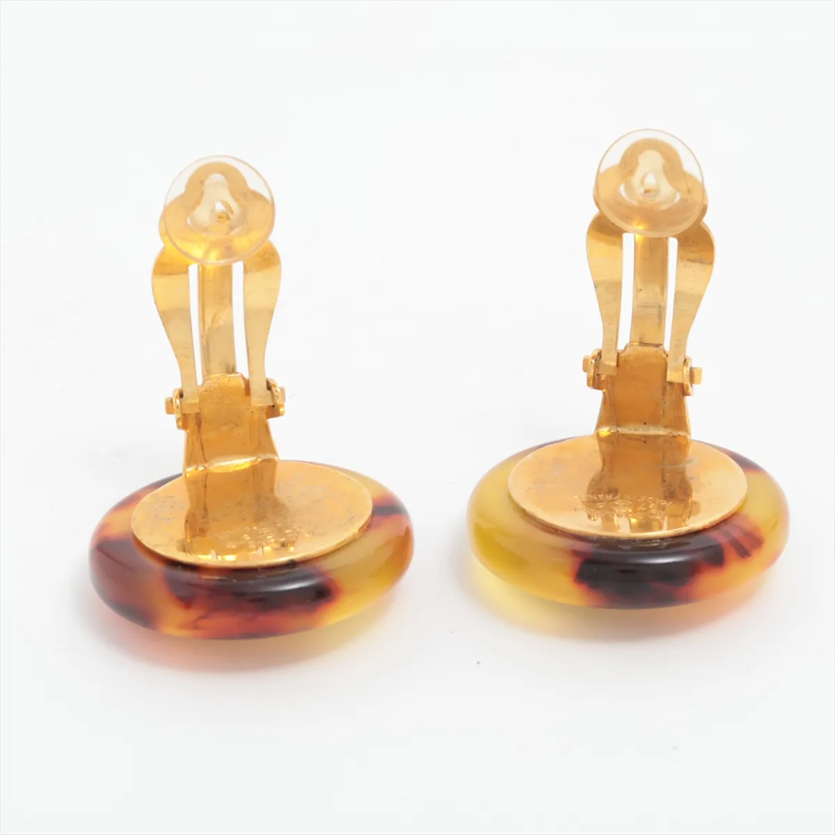 Mademoiselle 97P Earrings (Pair) GP x Resin Gold x Brown — view 4