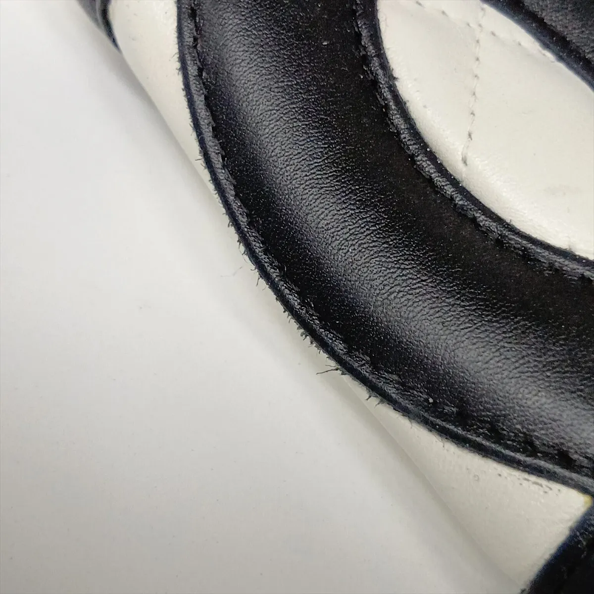Cambon Line Leather Shoulder Bag, White x Black, Silver Hardware, 9799531, Series 9 — view 15