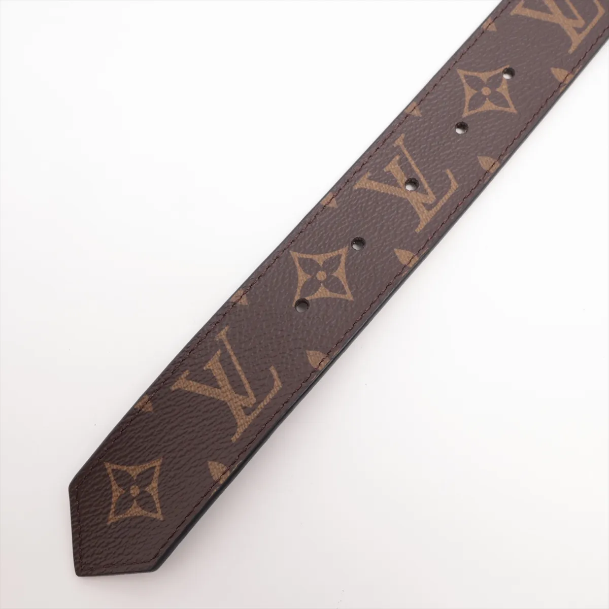 M0564 Ceinture LV Circle AC3202 Belt, size 75, PVC x Leather, Brown. Shows signs of wear including — view 3