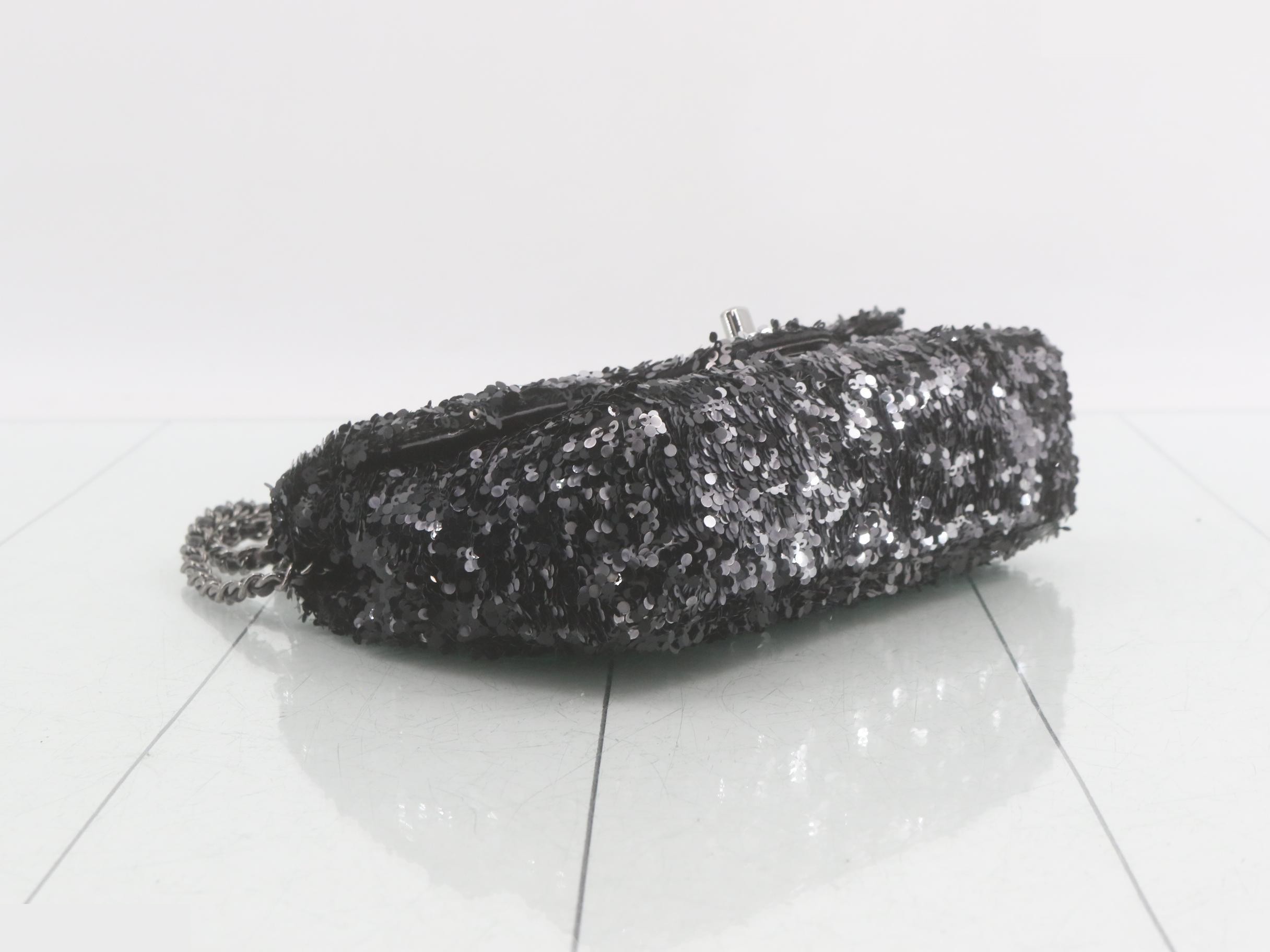Sequined Mini Matelassé Shoulder Bag — view 5