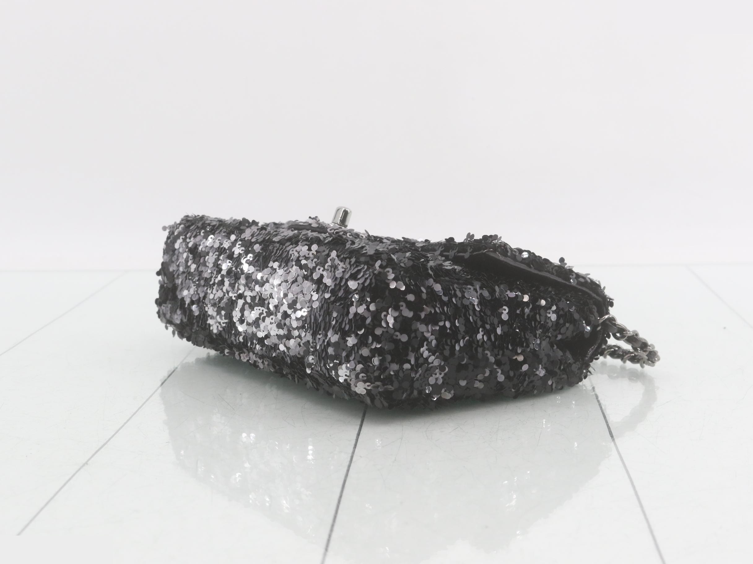 Sequined Mini Matelassé Shoulder Bag — view 6