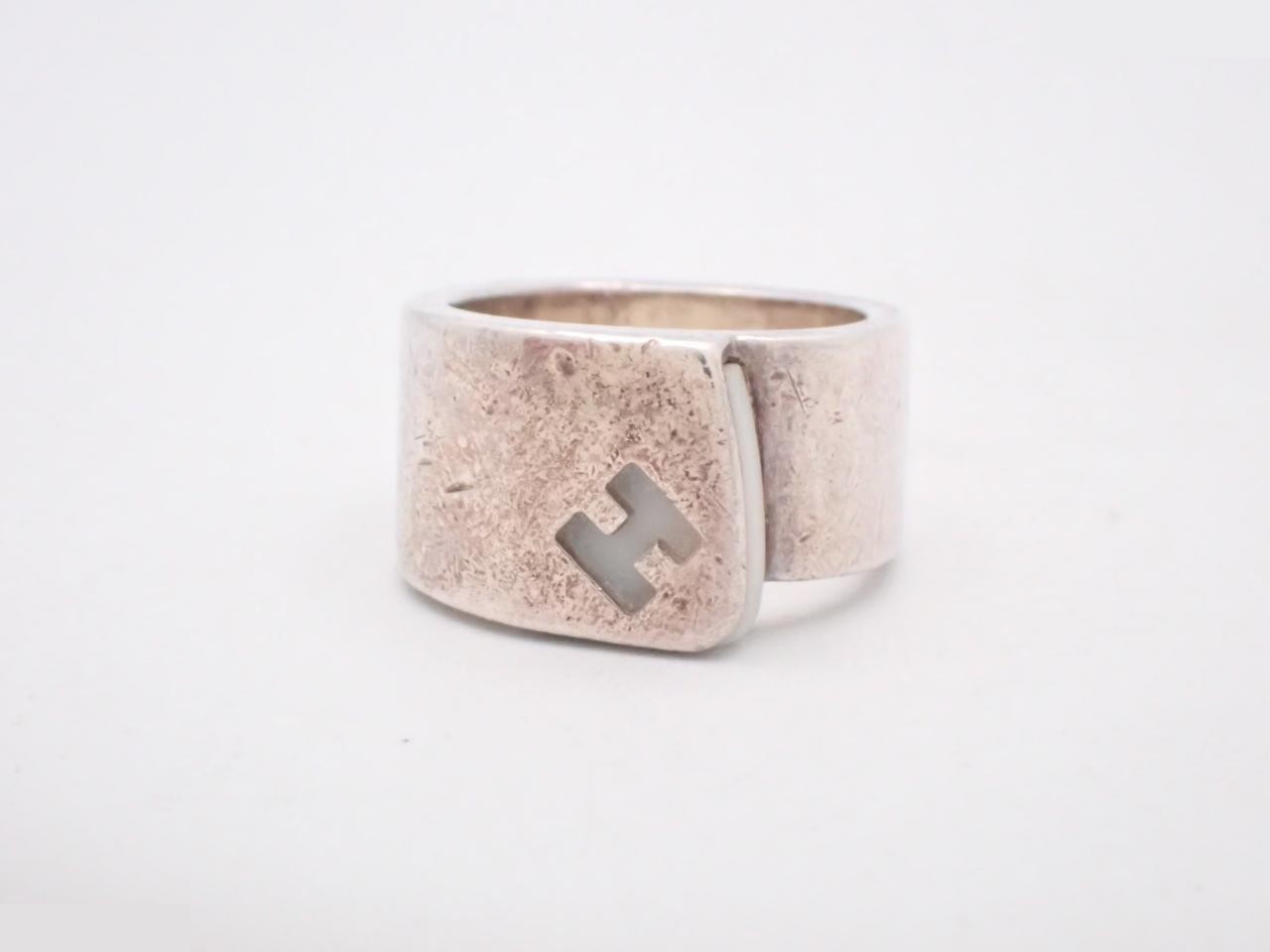 ring, 925 sterling silver, 11.6g, candy pattern, engraved with "52", actual size #10.5