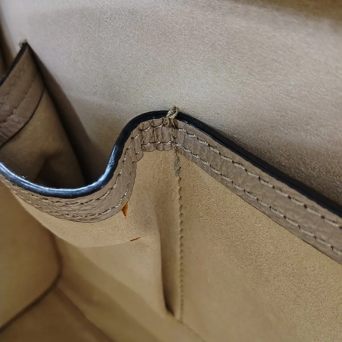 Luggage Medium Shopper Leather Handbag, Beige — view 12