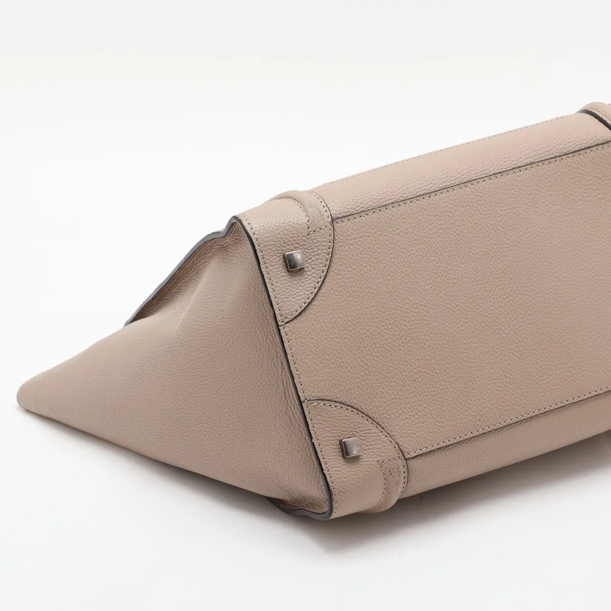 Luggage Medium Shopper Leather Handbag, Beige — view 4