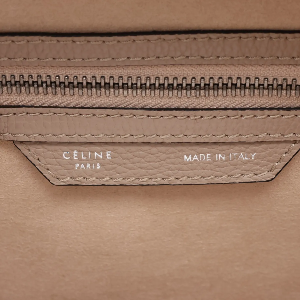 Luggage Medium Shopper Leather Handbag, Beige — view 9