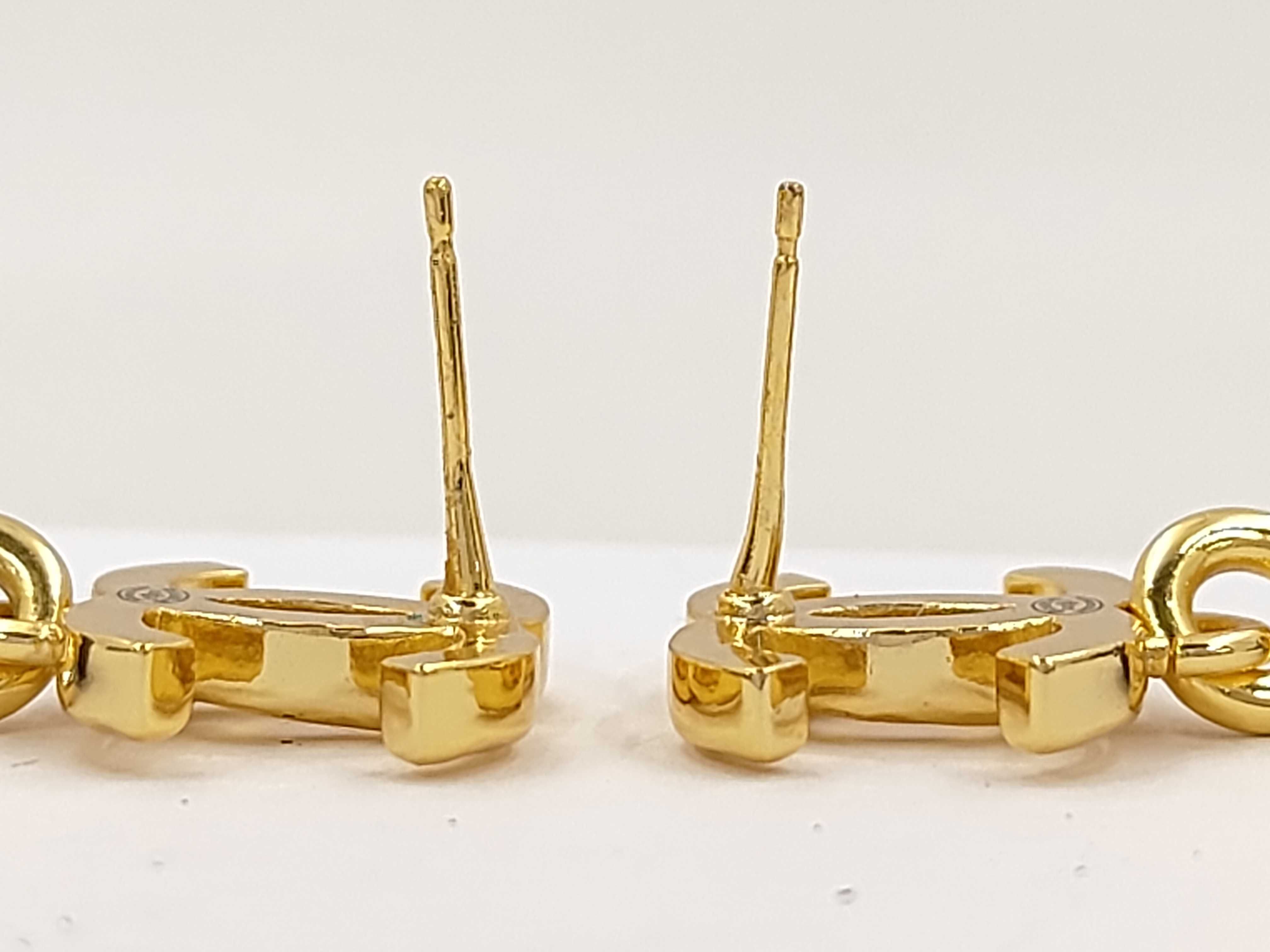 earrings, Coco Mark design, purple and gold. — view 4