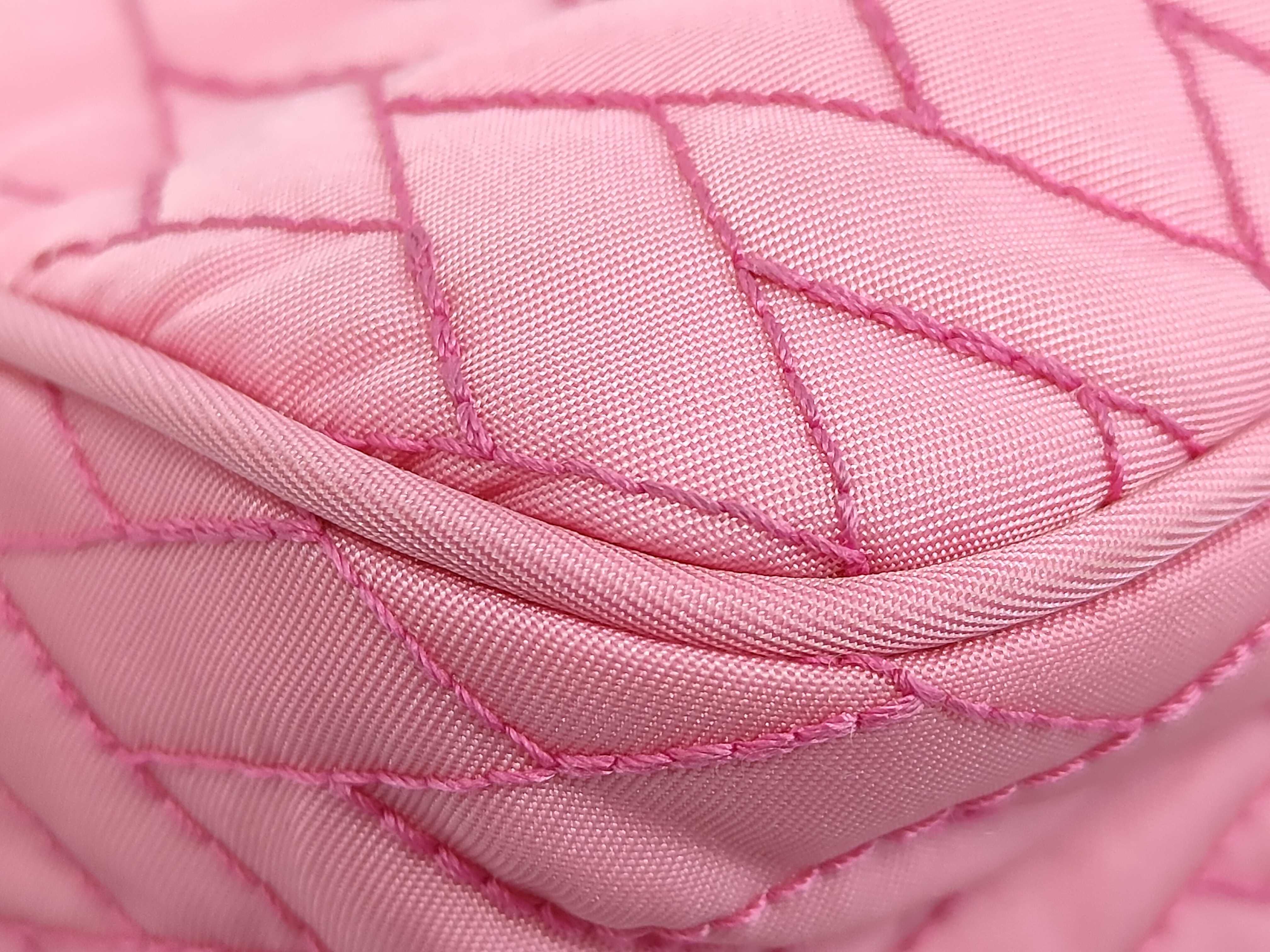 chain shoulder bag, quilted, pink. — view 3