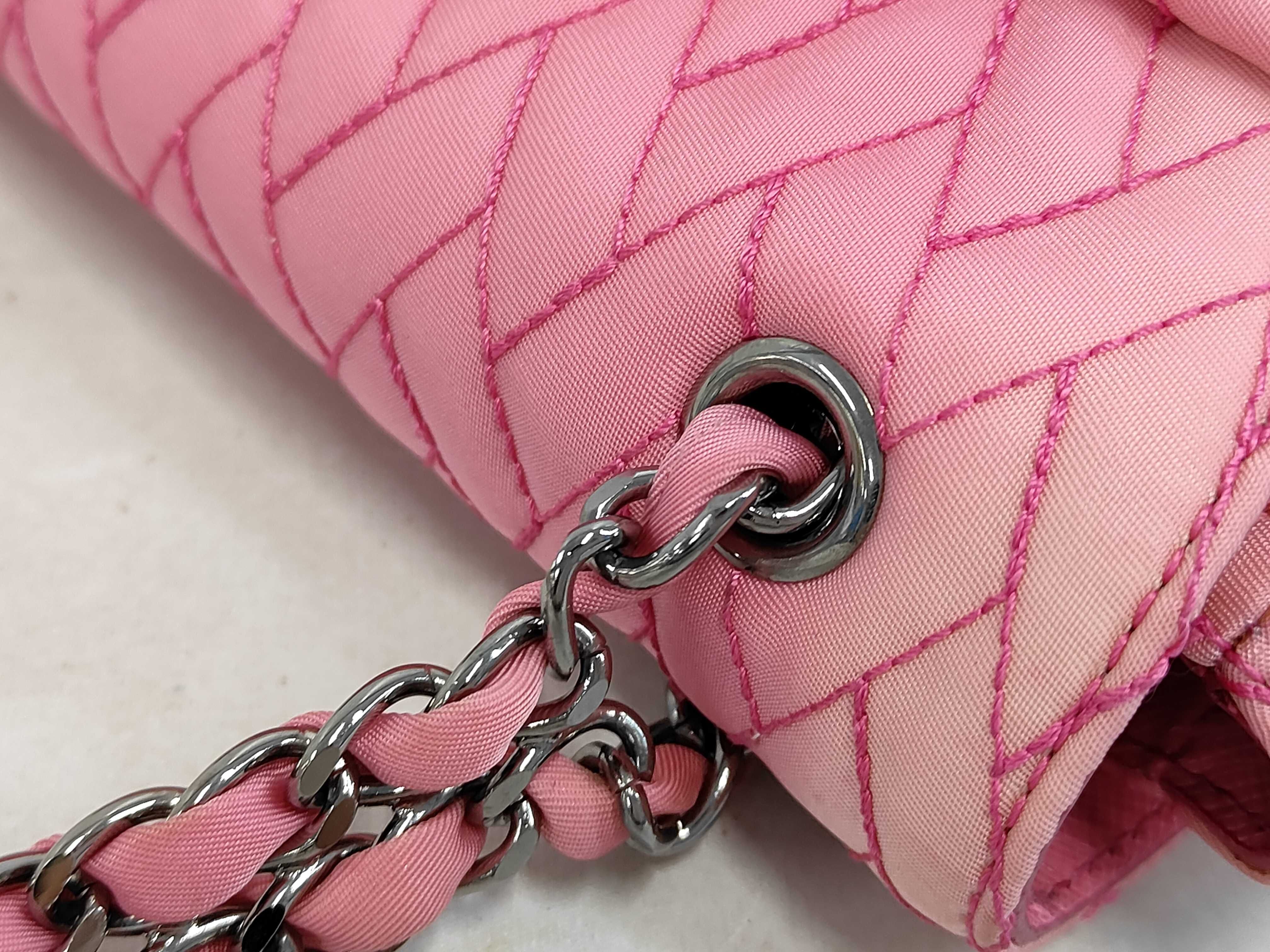 chain shoulder bag, quilted, pink. — view 6