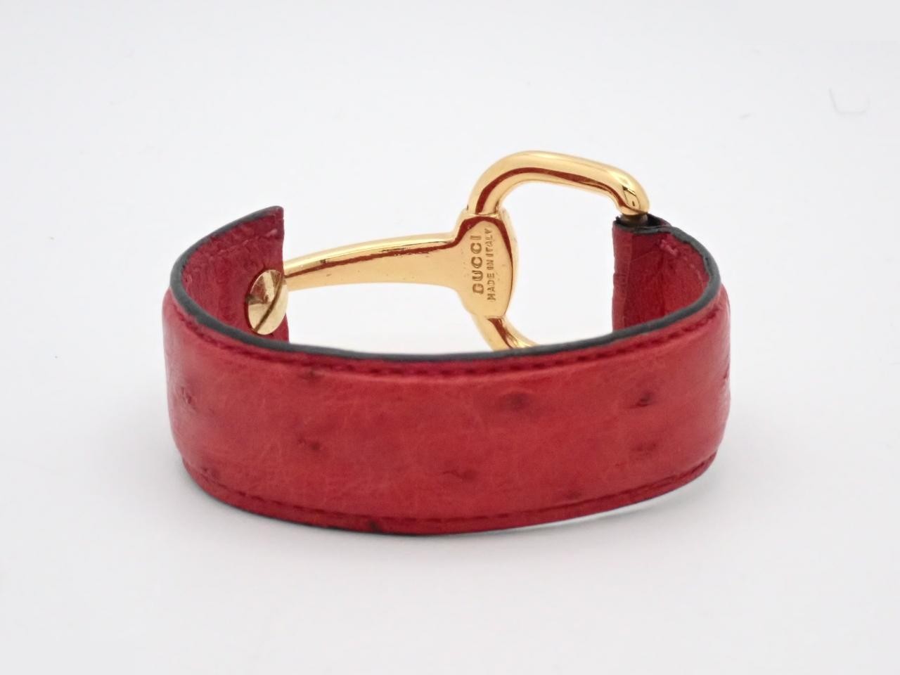 Horsebit (small accessories), bracelet, bangle (leather), ostrich leather — view 2