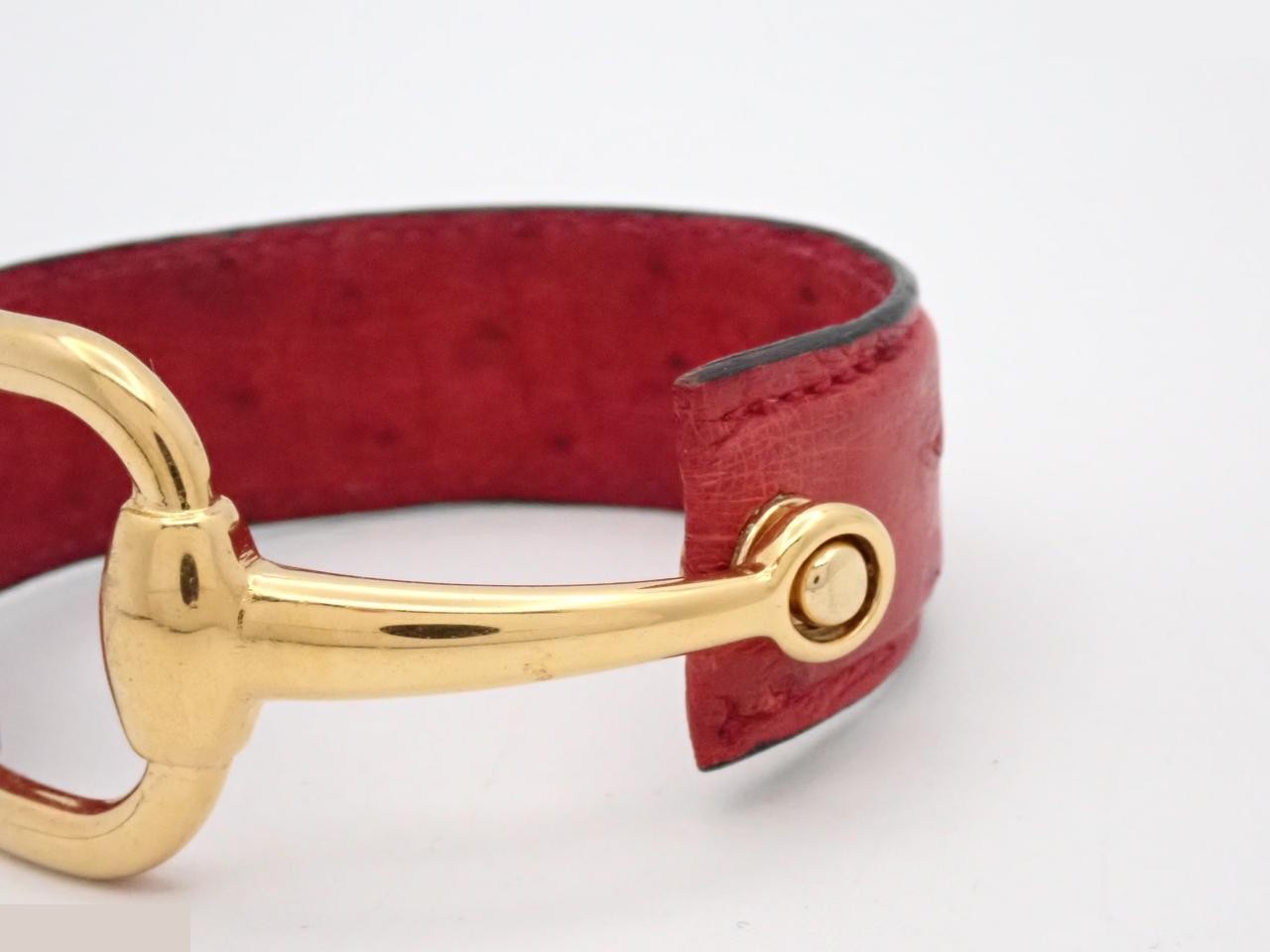 Horsebit (small accessories), bracelet, bangle (leather), ostrich leather — view 3